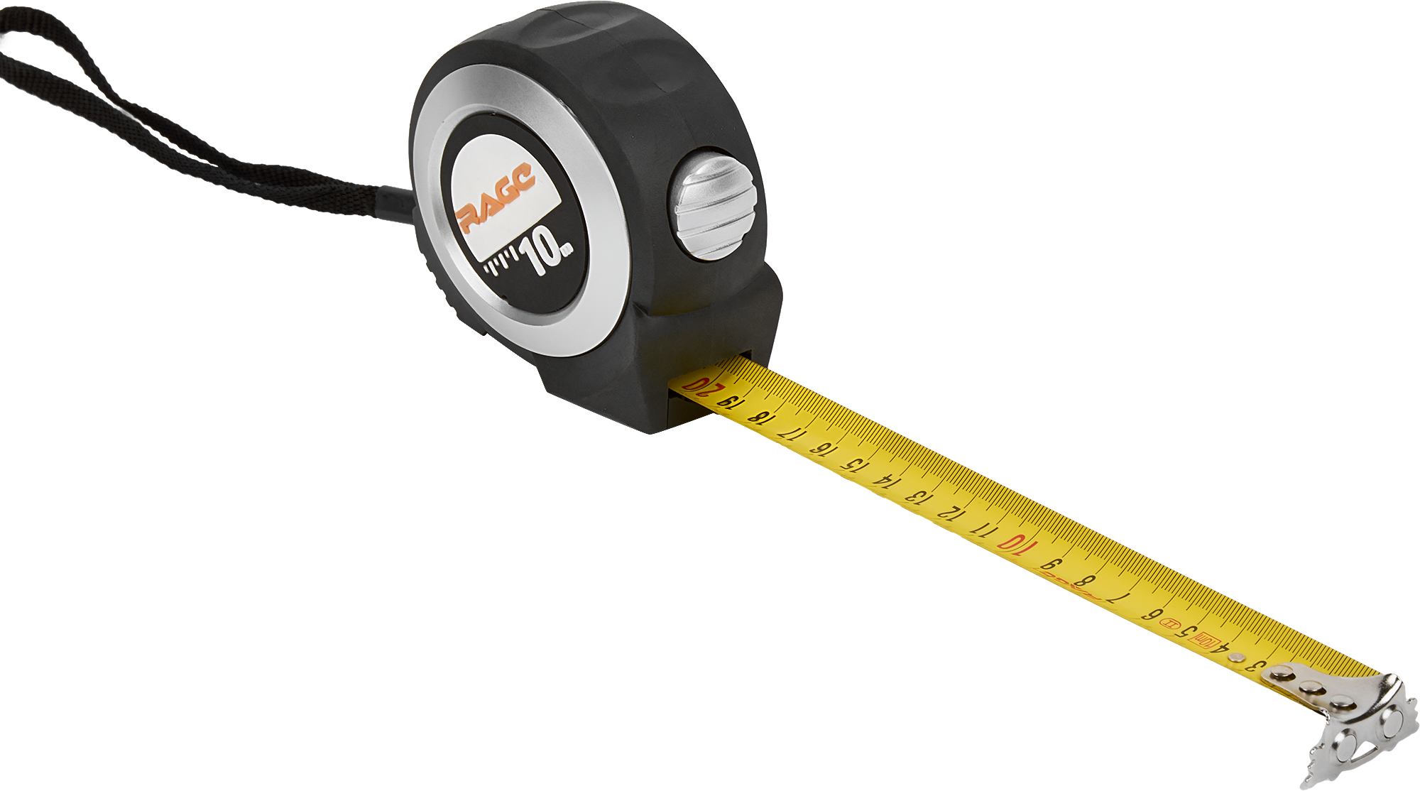Изображение товара Рулетка Rage by Vira 10 м, с автозастопом и крючком для ремня, нержавеющая сталь