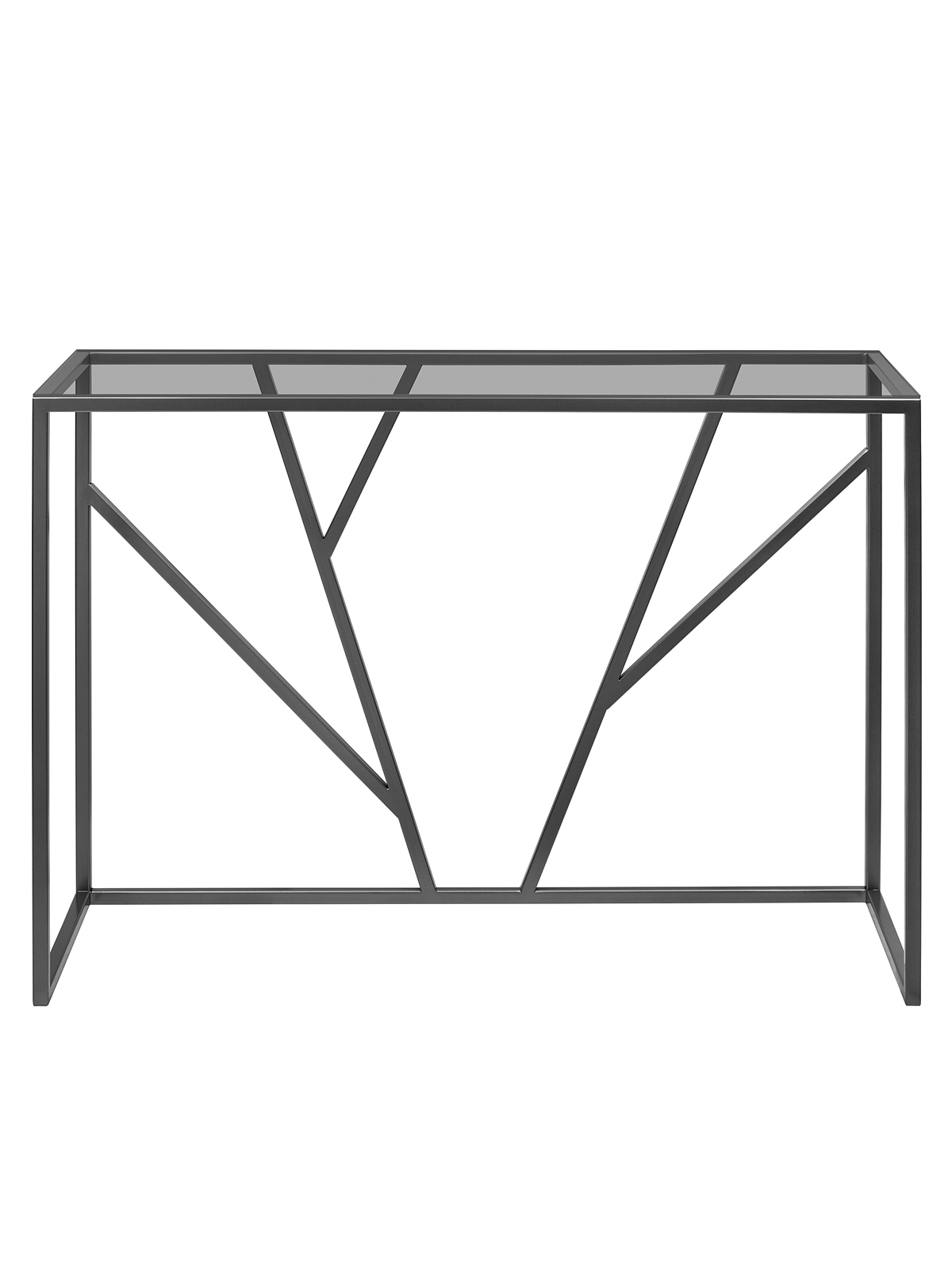 Изображение товара Консоль напольная Greenween Jaqlene 110x35 см металлическая с стеклянными полками