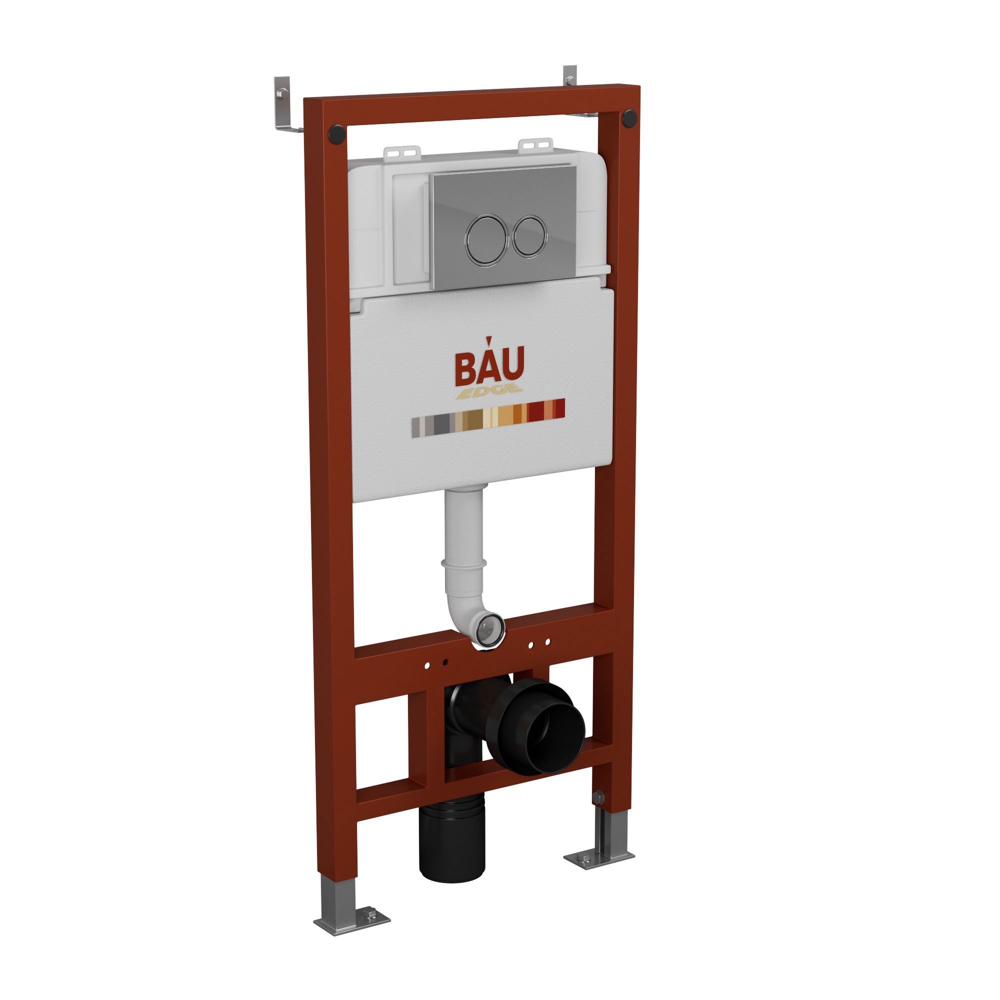 Изображение товара Инсталляция BAU PRO Q111300-01.02.19 для подвесного унитаза, клавиша смыва BASIC, хром