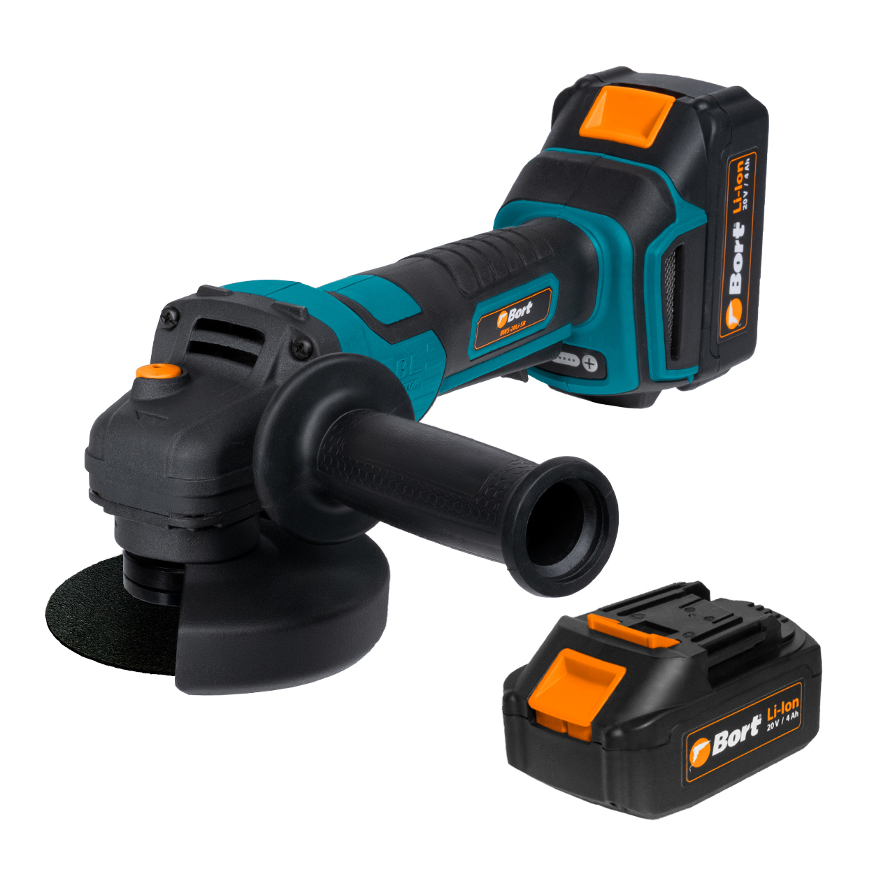 Изображение товара УШМ аккумуляторная Bort BWS-20LI-SR 20 В, 125 мм, 2x4 Ач