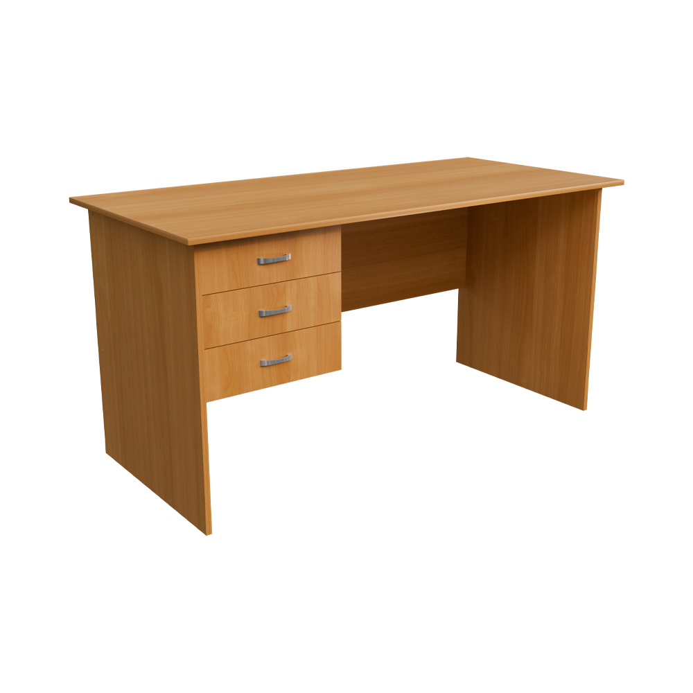 Изображение товара Стол письменный 3 ящика Президент СФ213 левый 150.4x75x70.4 см ЛДСП цвет вишня