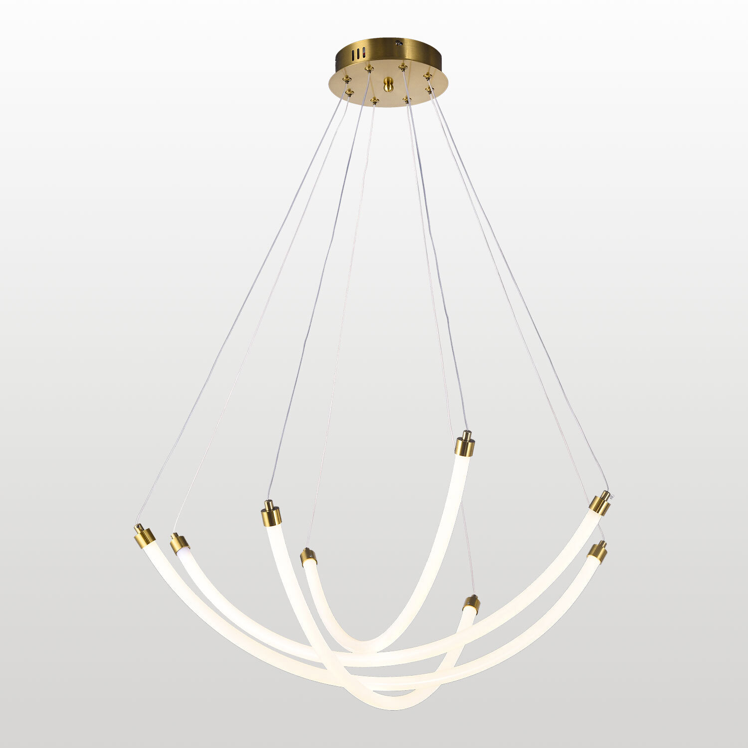 Изображение товара Люстра подвесная Lussole Bartow LSP-7247 4 плафона золото белый стекло Италия