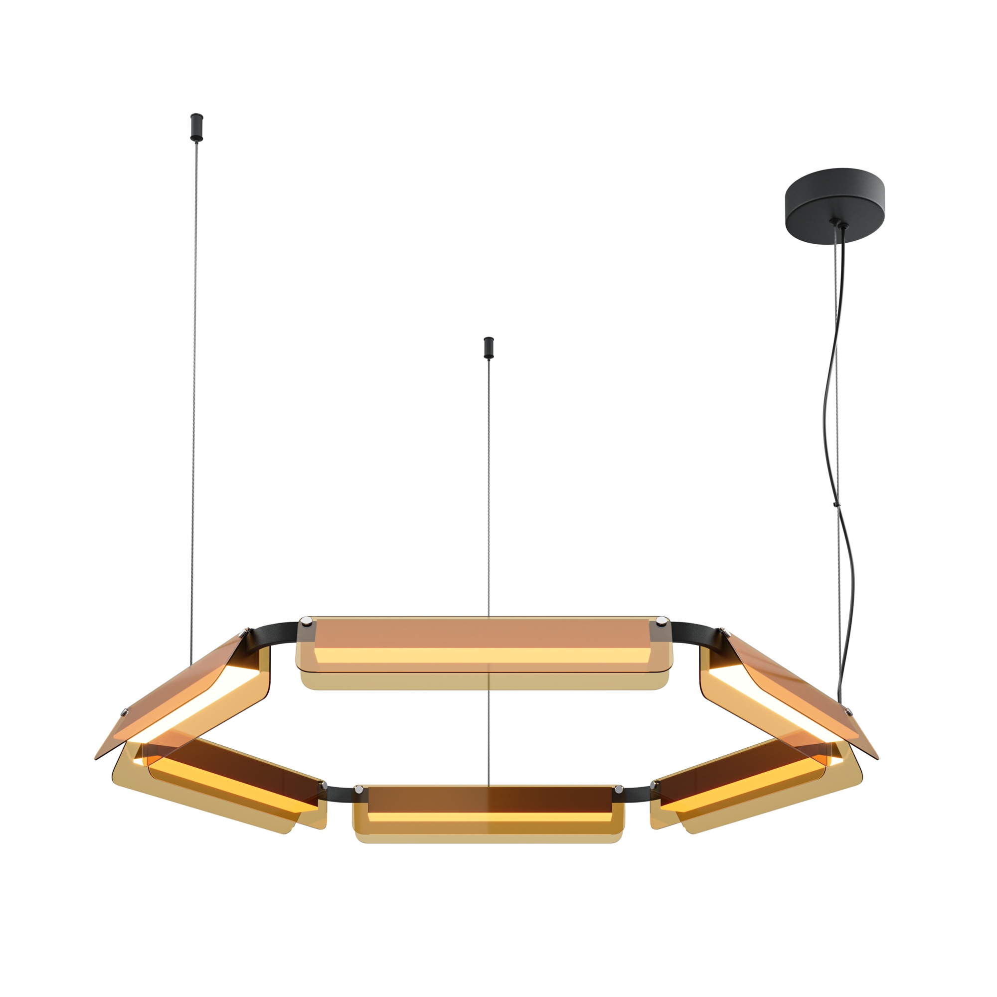 Изображение товара Подвесной светодиодный светильник Maytoni Flat 24 м² теплый белый черный хром дизайн