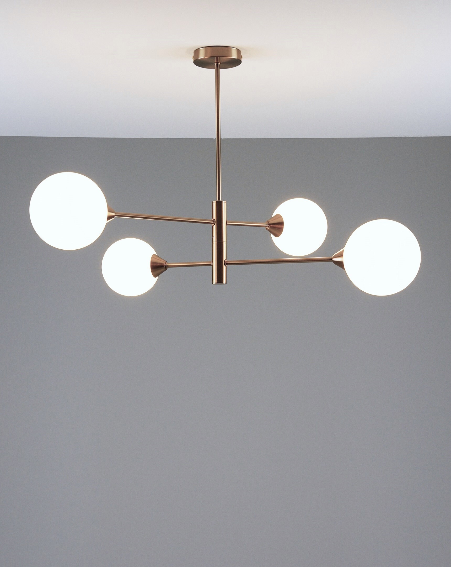 Изображение товара Люстра на штанге Moderli Molecule V10837-4p 4 плафона современный дизайн золото