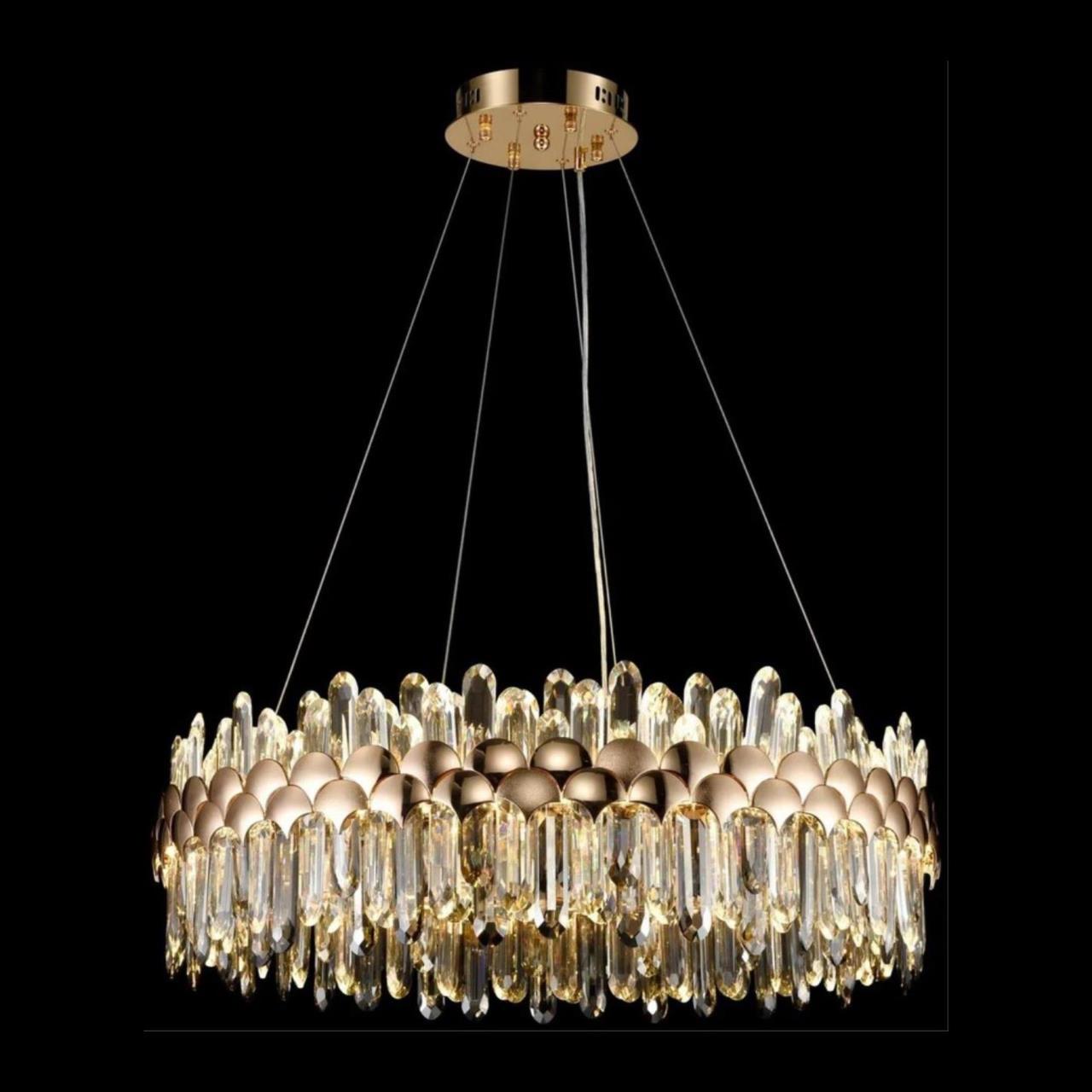 Изображение товара Люстра подвесная светодиодная Wertmark Debora WE104.03.303 с пультом управления 60 м² регулируемый белый свет цвет золотой