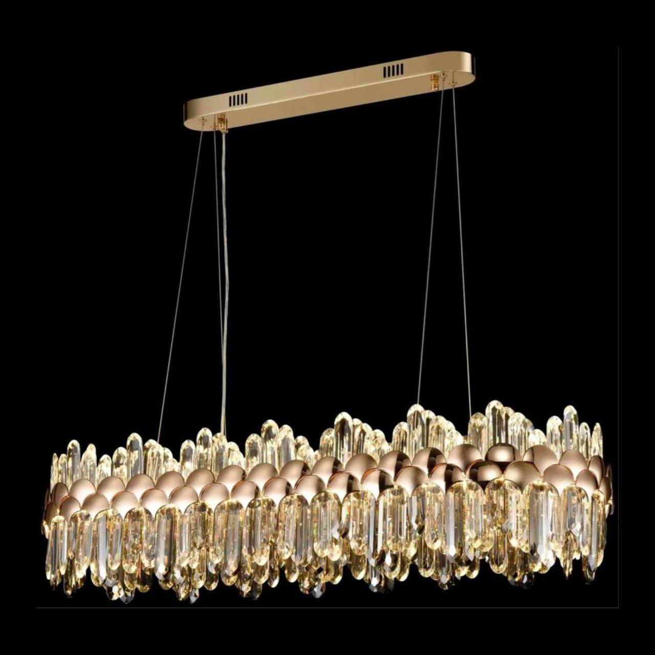 Изображение товара Люстра подвесная светодиодная Wertmark Debora WE104.05.303 с пультом управления 60 м² регулируемый белый свет цвет золотой