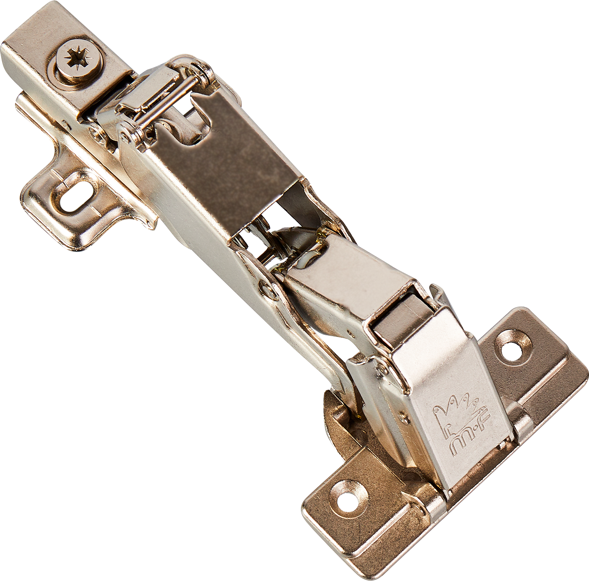 Изображение товара Комплект угловых мебельных петель 165° 2 шт. стальные с амортизатором