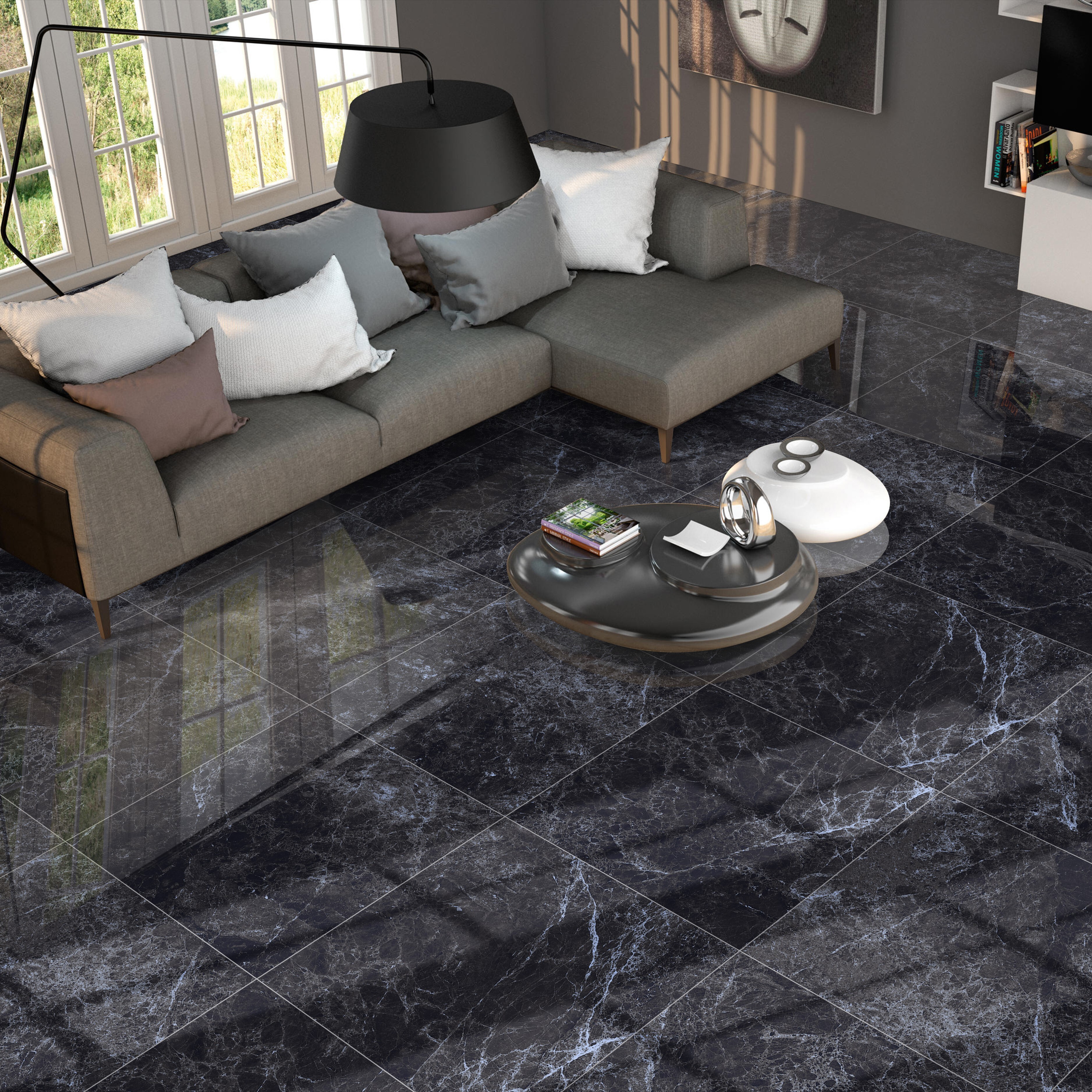 Изображение товара Керамогранит Primavera Black Emperador 60x60 см полированный для пола и стен