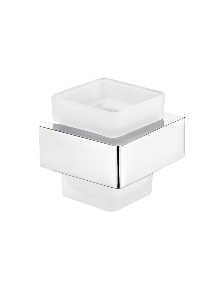 Изображение товара Стакан для зубных щеток ALTROBAGNO AltroBagnoAperto080202Cr металлический стеклянный подвесной серы