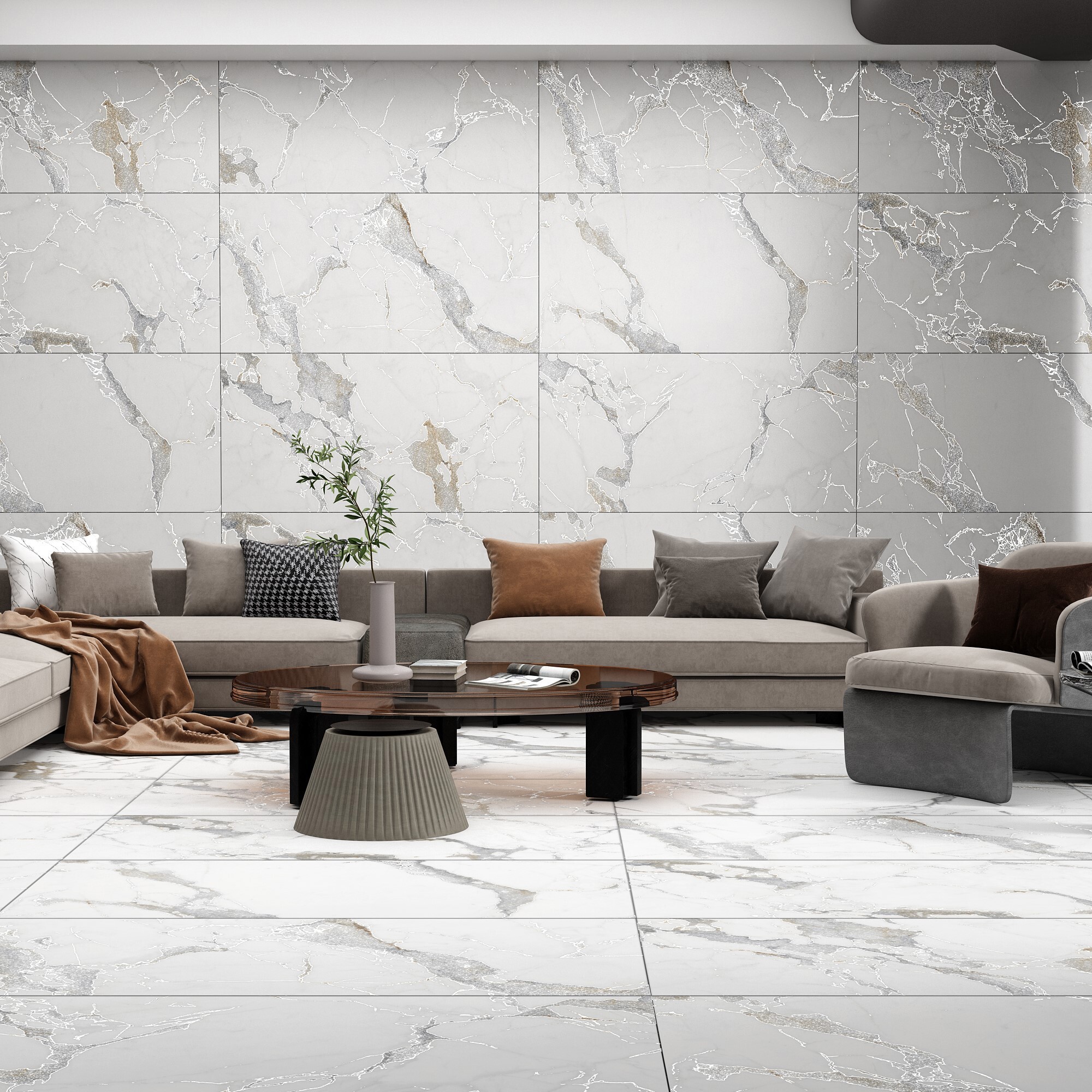 Изображение товара Керамогранит Primavera Maverick White 60x120 см карвинг глазурованный