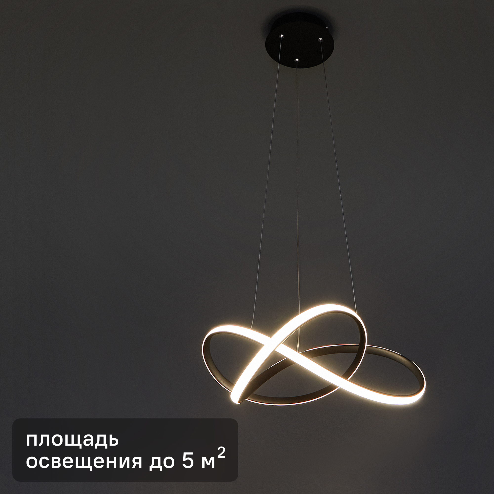 Изображение товара Подвесной светодиодный светильник Eurosvet 48 Вт для низких потолков черный