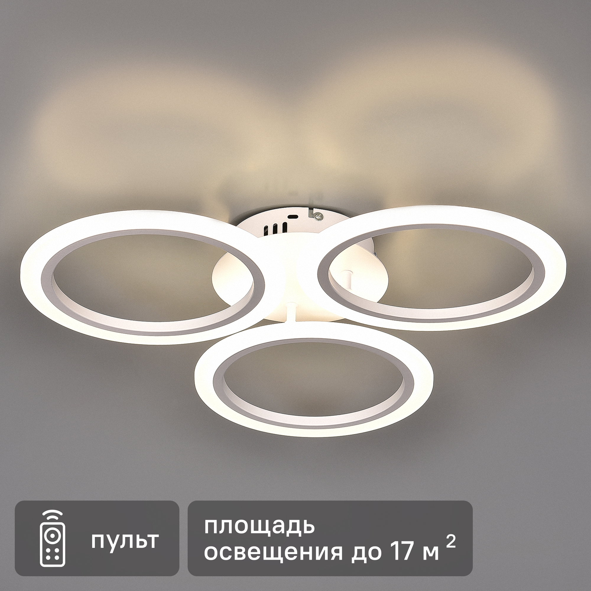 Изображение товара Люстра потолочная светодиодная диммируемая Ritter Rieti 52360 4 с д/у 52 Вт 17 м² регулируемый белый свет цвет белый