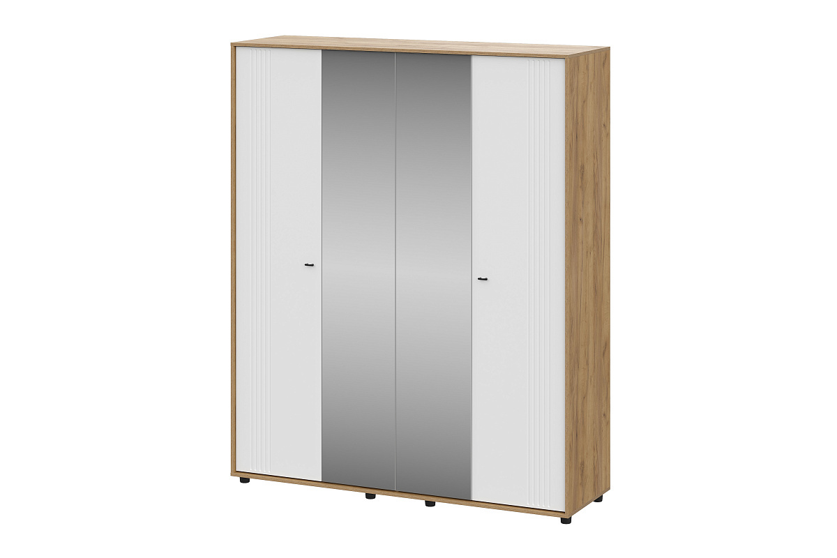 Изображение товара Шкаф распашной SV-Мебель МС Милан 180.1x220x56.1 см дуб золотой/белый матовый