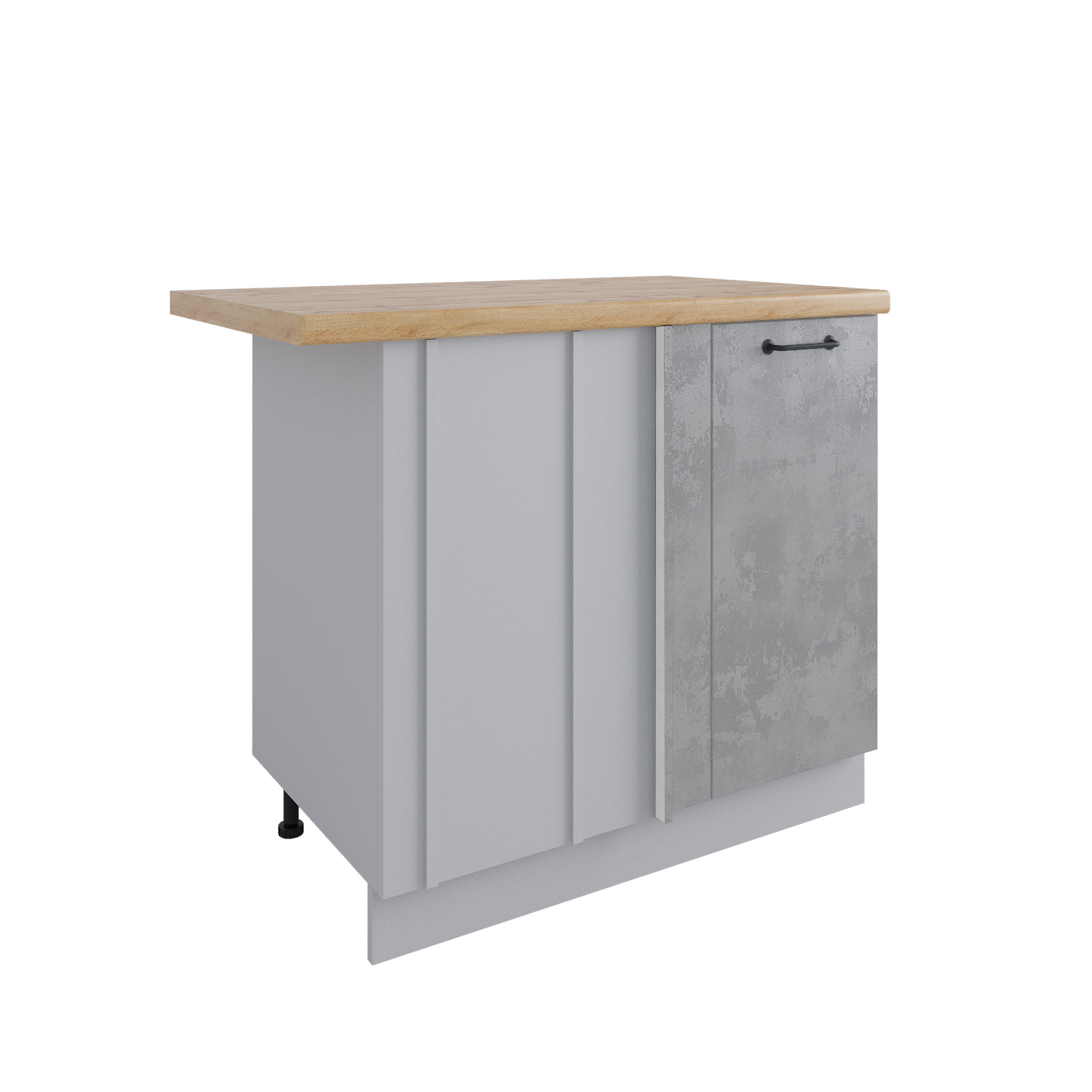 Изображение товара Кухонный шкаф напольный Лофт без столешницы 100x81.60x50.40 см фасад бетон МДФ каркас серый ЛДСП Дсв Мебель УТ000566696