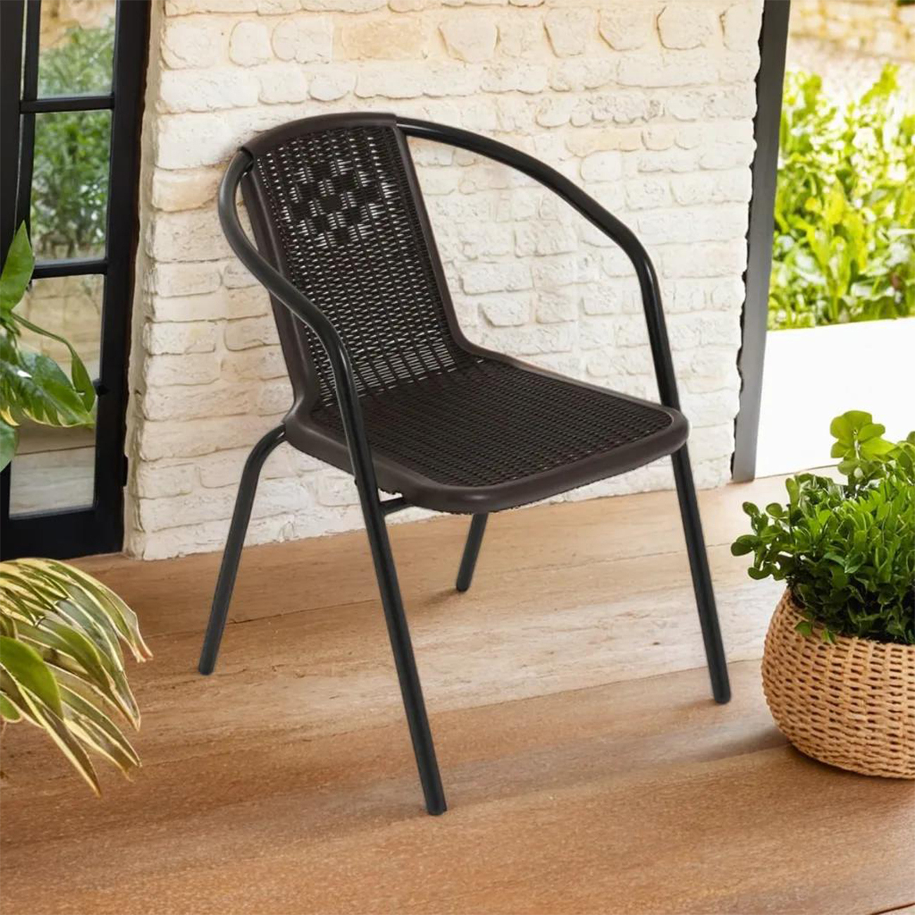 Изображение товара Стул садовый Doma Оливия 56 см x 55 см x 72 см пластик коричневый