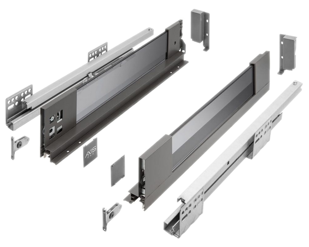 Изображение товара Выдвижной ящик средний 1.40x50x12 см со стеклянными боковинами антрацит GTV AXIS PRO