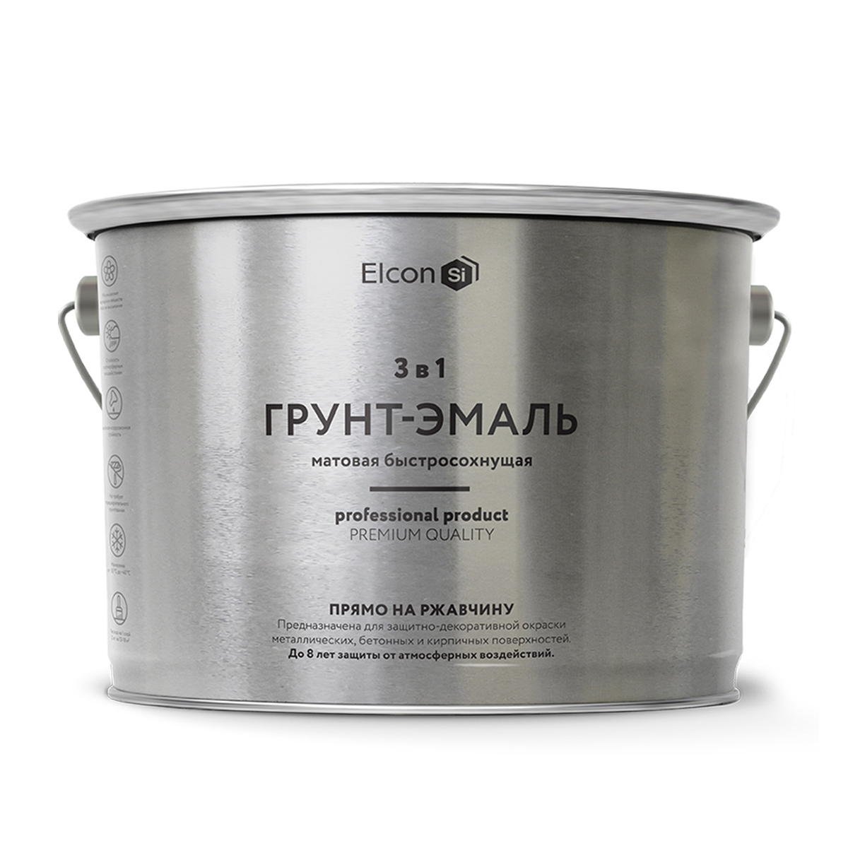 Изображение товара Грунт-эмаль по ржавчине 3 в 1 Elcon матовая коричневая 2 кг
