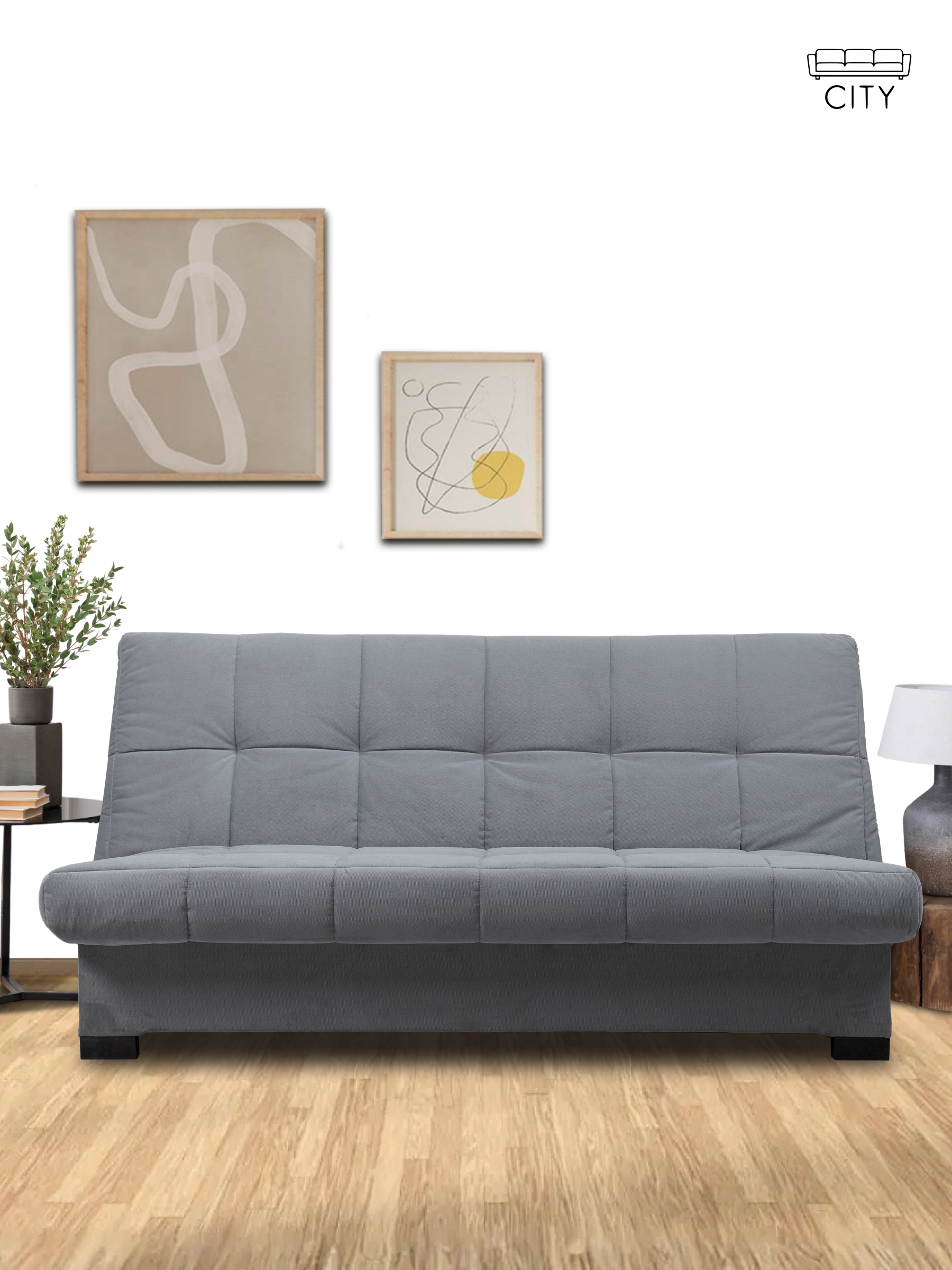 Изображение товара Диван прямой Cityhd Осло 186x95x94 см велюр цвет серый