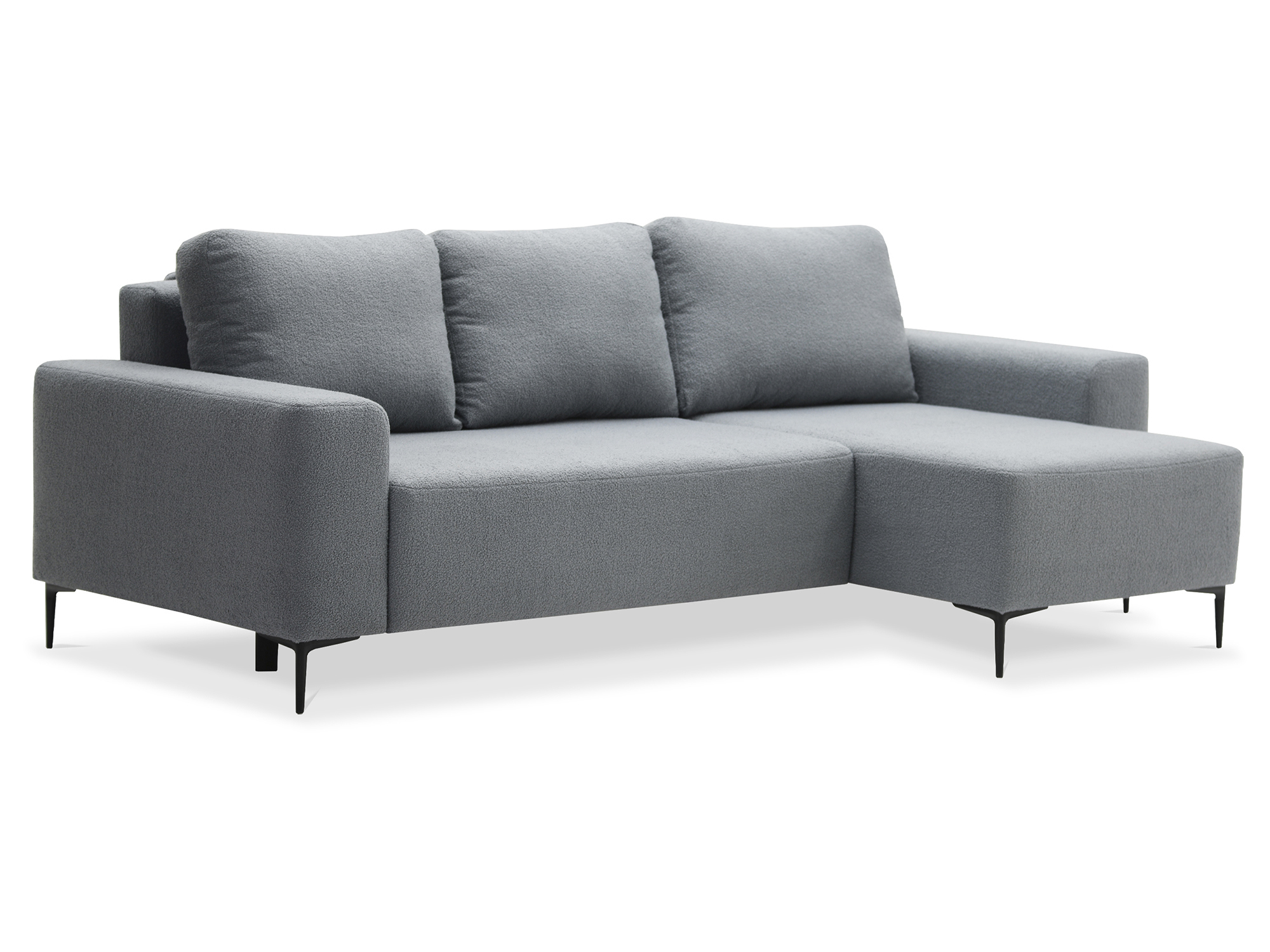 Изображение товара Диван раскладной Ладья Вебер 248x90x153 см велюр темно-серый