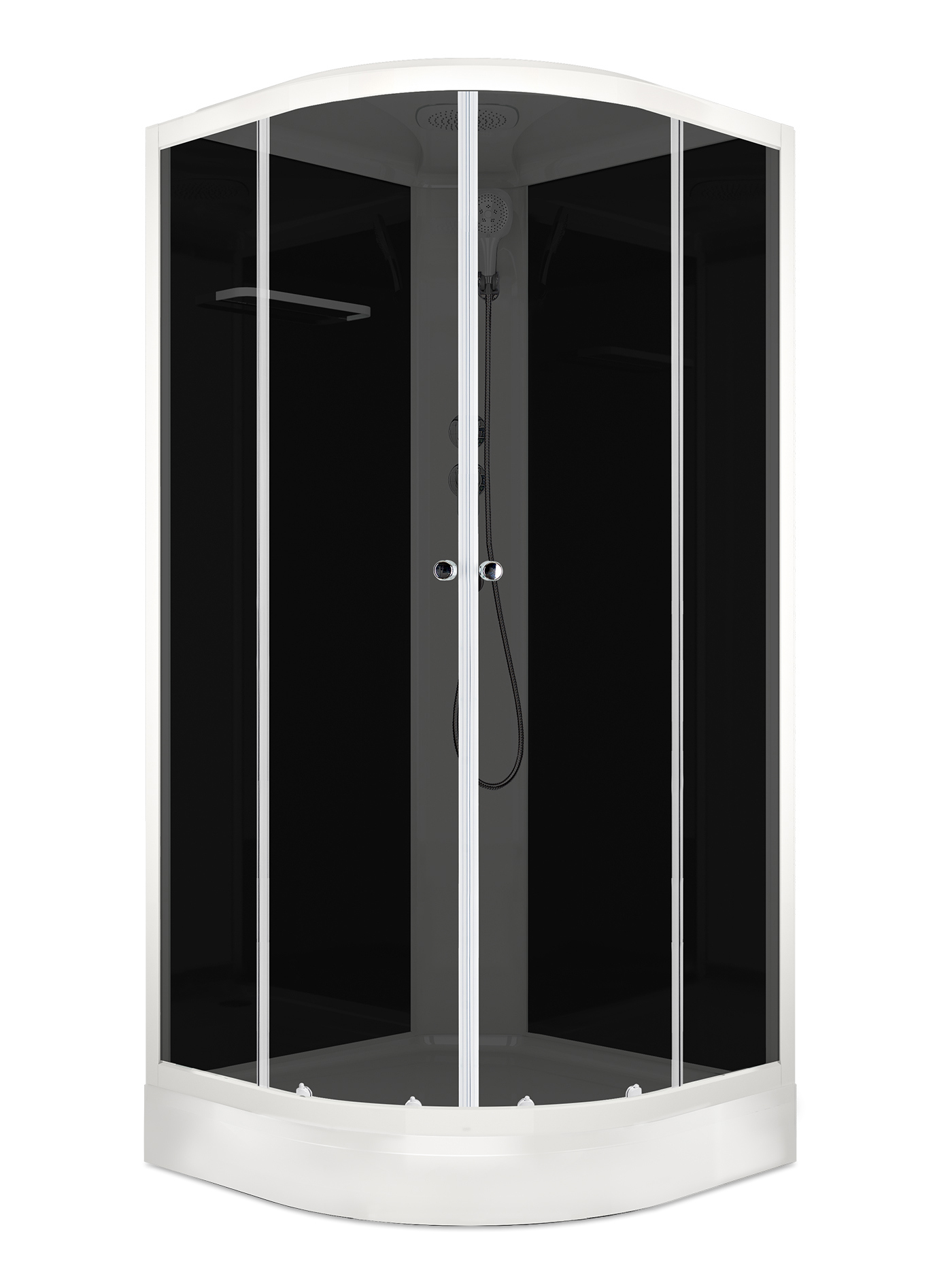 Изображение товара Душевая кабина Domani-Spa Delight Slim 99 90x90x218 см низкий поддон черные стенки тонированное стекло