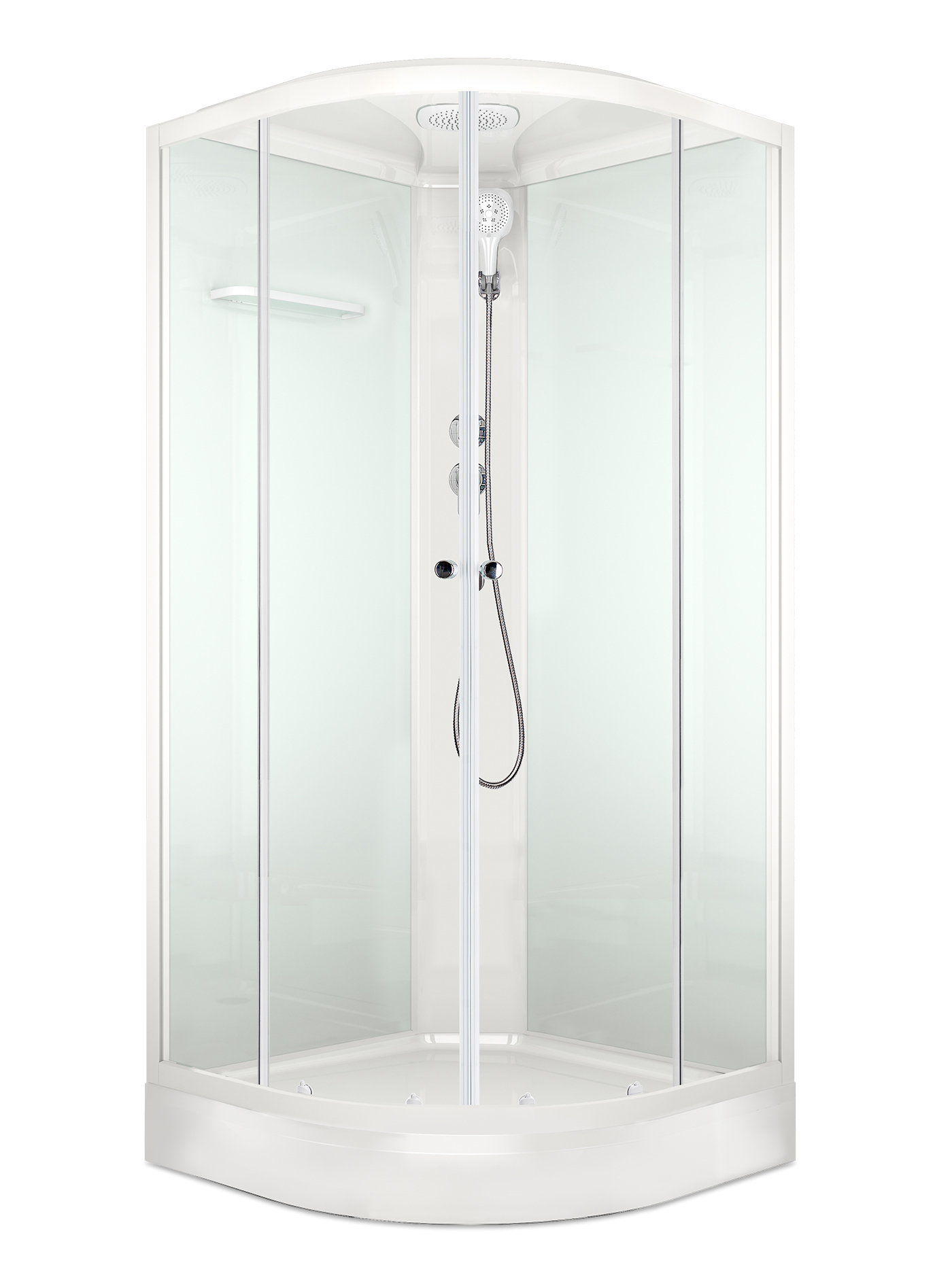 Изображение товара Душевая кабина Domani-Spa Delight Slim 99 90x90x218 низкий поддон белые стенки прозрачное стекло