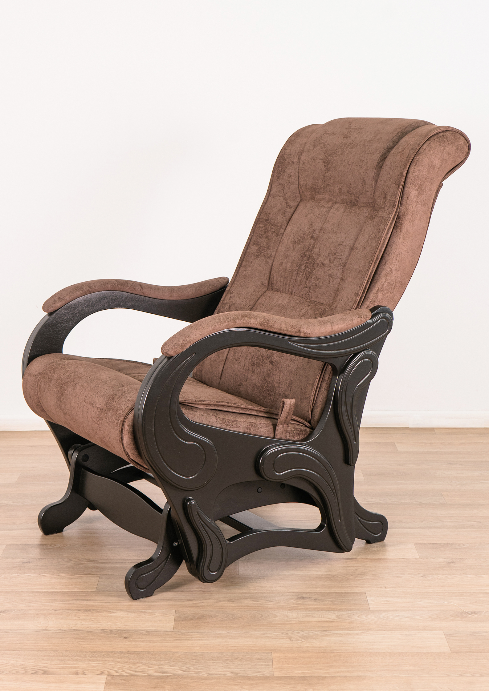 Изображение товара Кресло-качалка Glider 78 люкс 70x104x95 см велюр цвет elza 18/венге
