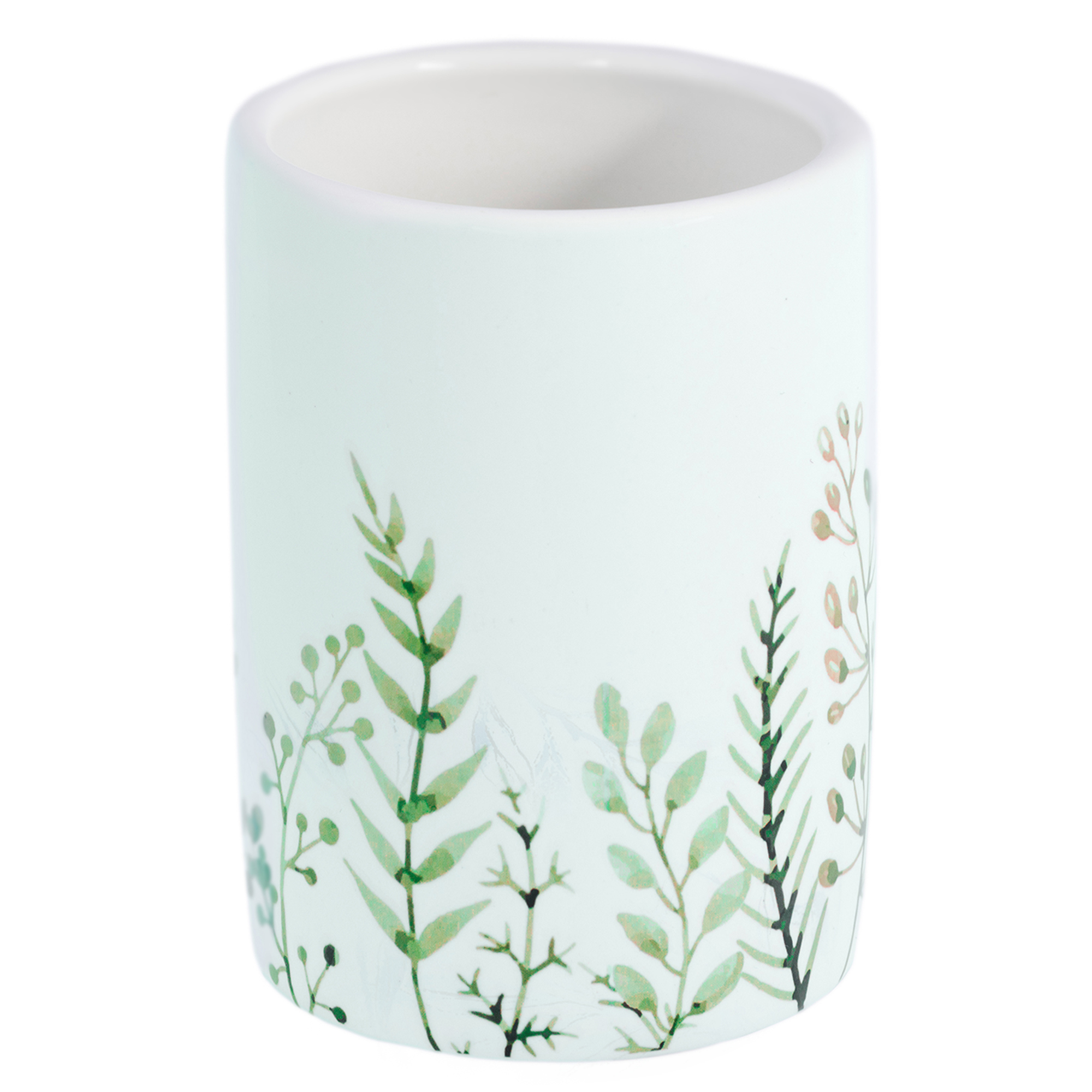 Изображение товара Стакан для зубных щёток Вереск доломит цвет белый зеленый