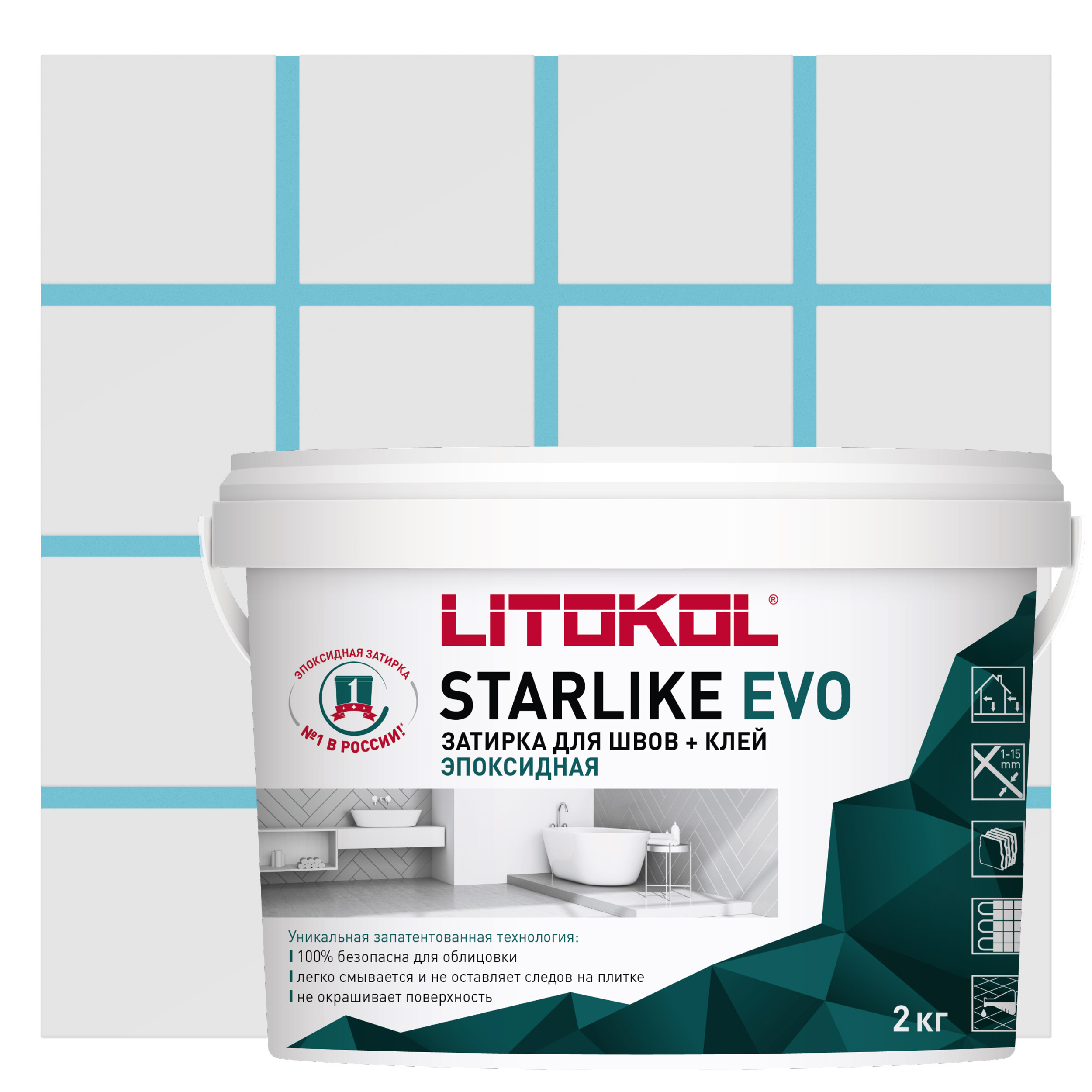Изображение товара Эпоксидная затирка Litokol Starlike Evo S-320 карибский синий 2 кг