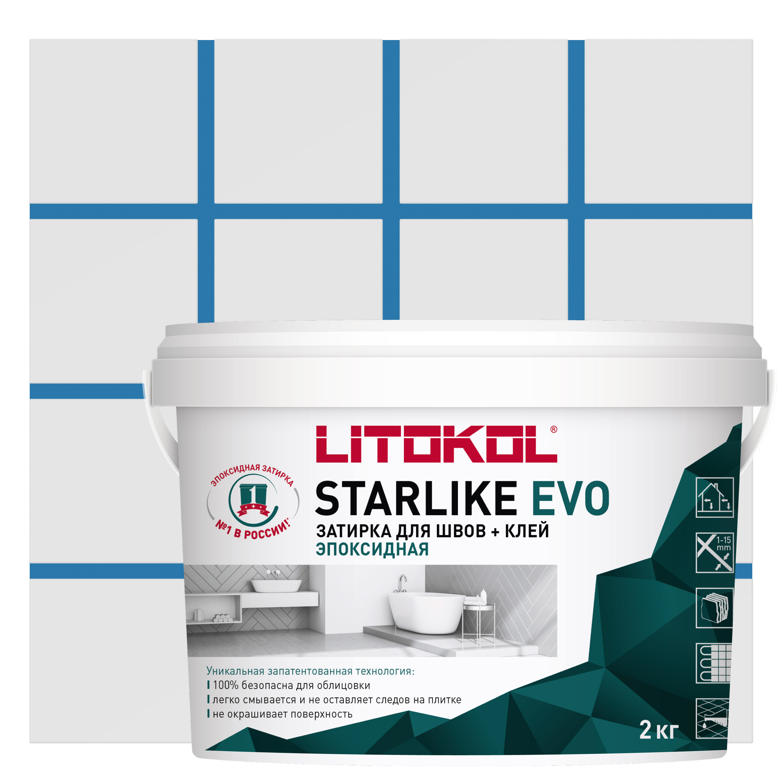 Изображение товара Эпоксидная затирка Litokol Starlike Evo S.340 синий деним 2 кг для швов и клея