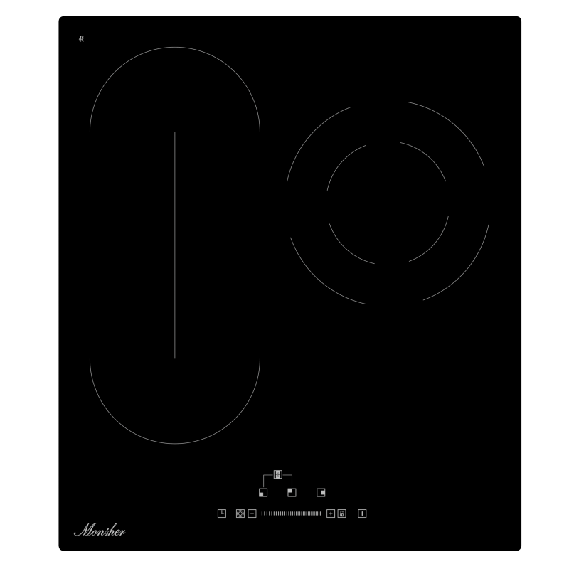 Изображение товара Электрическая варочная панель Monsher MHE 45 45 см 3 конфорки стеклокерамика
