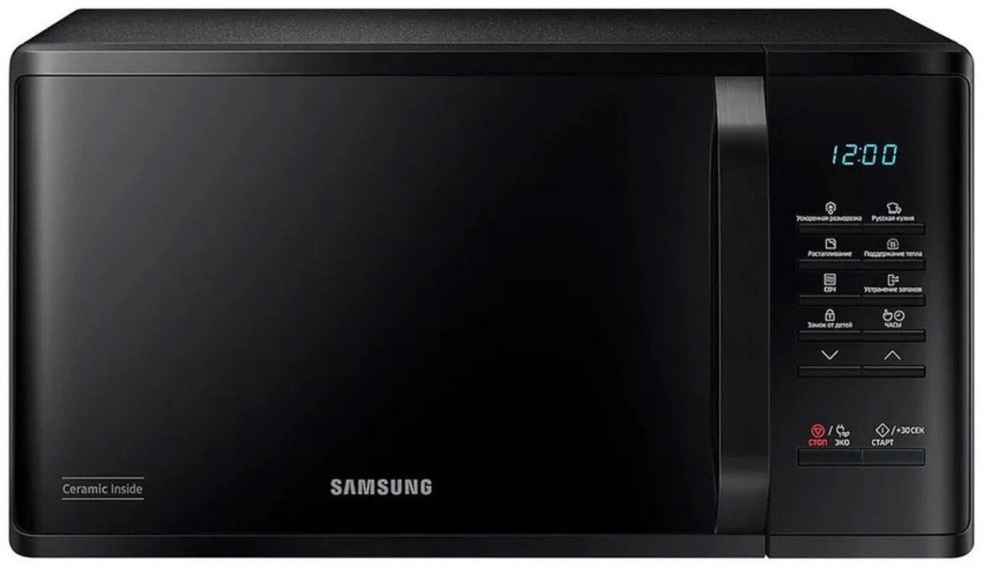 Изображение товара Микроволновая печь Samsung MS23K3513AK/BW 23 л черный стильная и функциональная