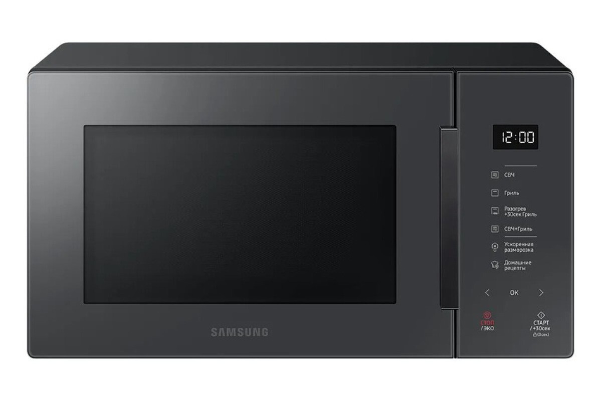 Изображение товара Микроволновая печь Samsung Mg23T5018Ac/Bw 23 л 48.90x27.50x38.10 см цвет серый антрацит