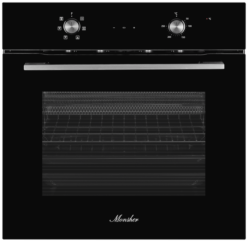 Изображение товара Электрический встраиваемый духовой шкаф Monsher MOE 6162 Noir на 58 л черный