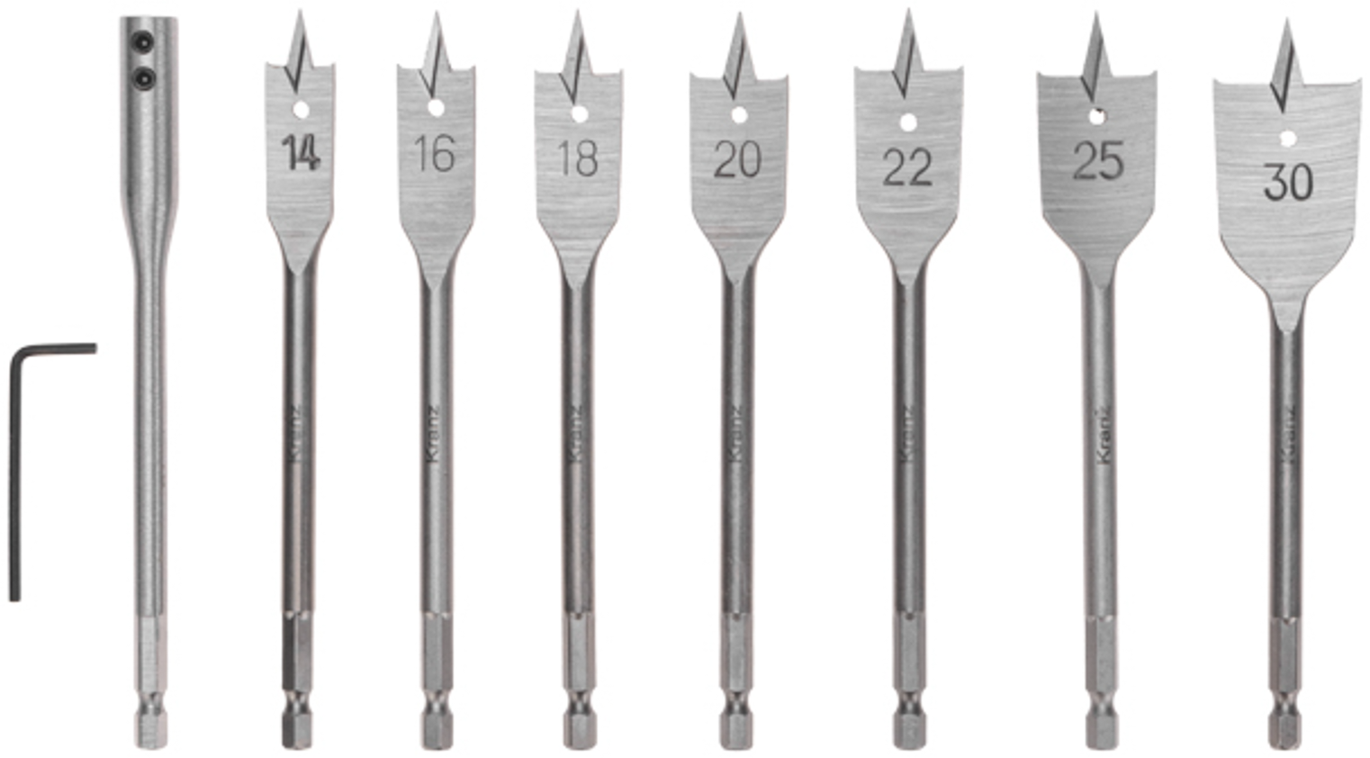 Набор сверл по дереву Kranz KR-91-0762, 9 шт.
