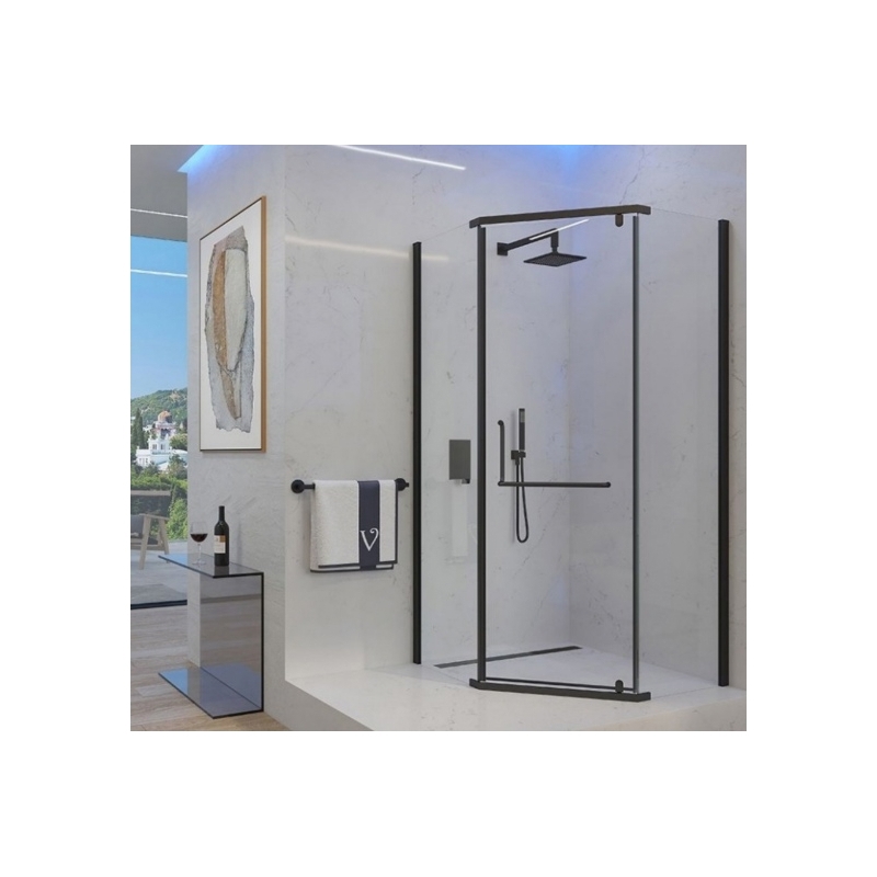 Изображение товара Душевой уголок Veconi Rovigo 413946, 100x100x195 профиль черный