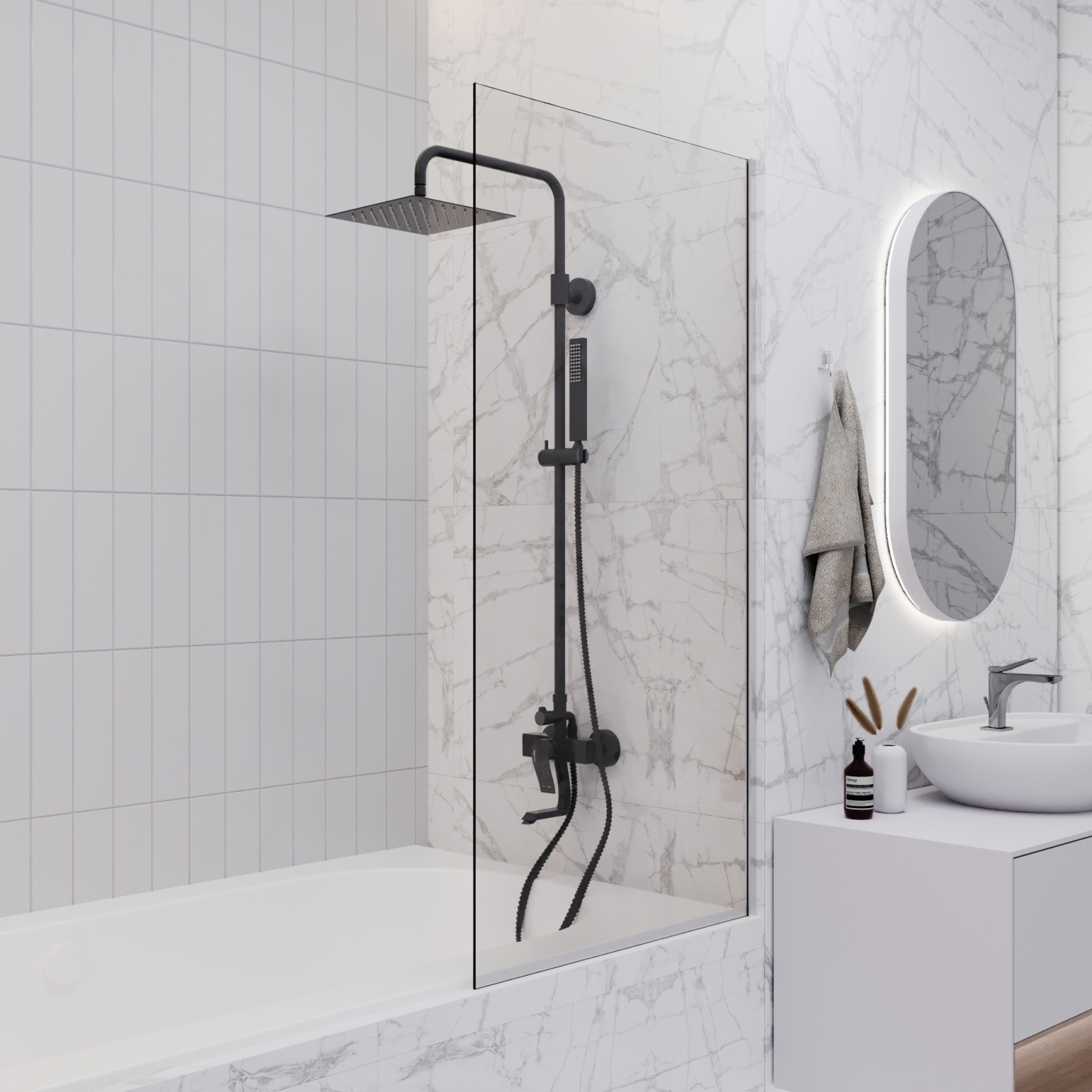 Изображение товара Ширма на ванну Enio Unico EN7020504 70x140 см с антиизвестковым покрытием