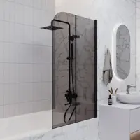 Изображение товара Ширма на ванну Enio Binario 100x140см складная черный стекло
