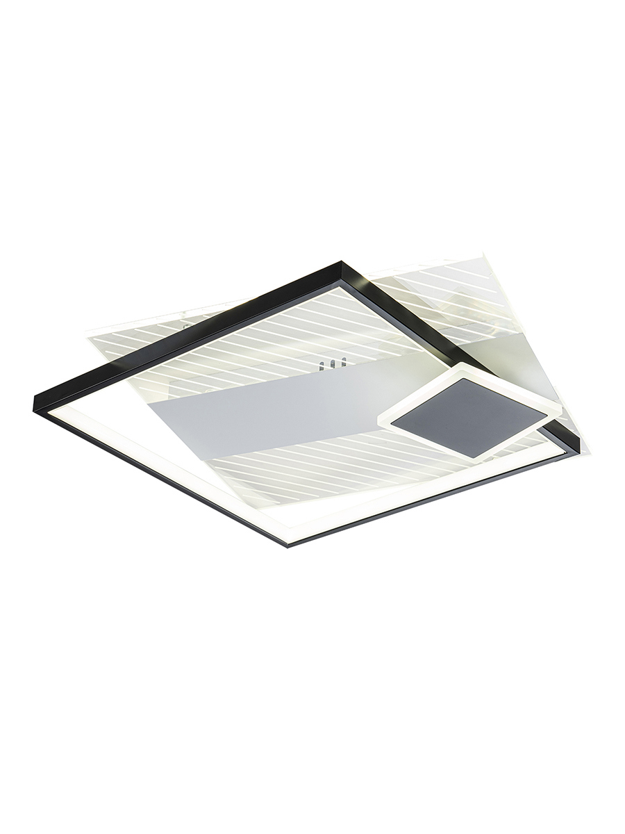 Изображение товара Люстра потолочная светодиодная Escada 10226/3led square с пультом управления 20 м² нейтральный белый свет цвет черный Изображение товара Люстра потолочная светодиодная Escada 10226/3led square с пультом управления 20 м² нейтральный белый свет цвет черный