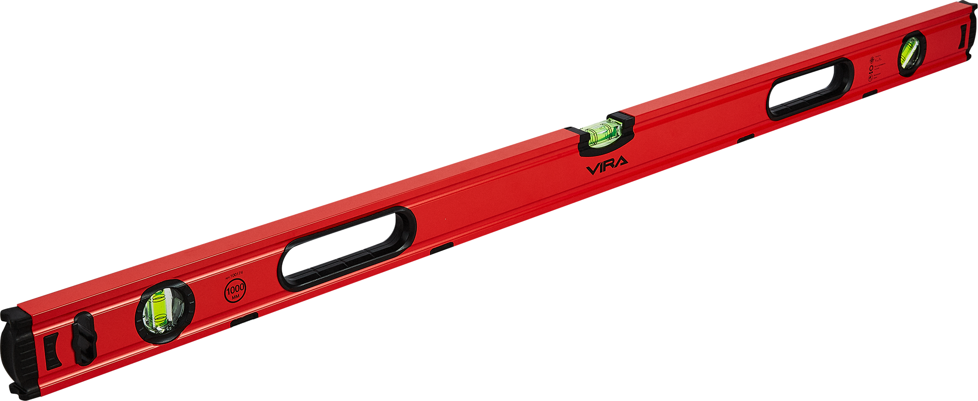 Изображение товара Уровень пузырьковый Vira 100174 3 глазка магнитный алюминий 1000 мм