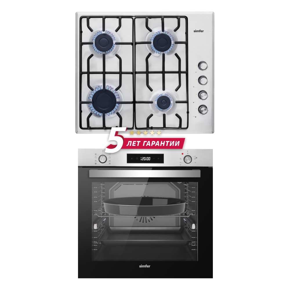 Изображение товара Комплект встраиваемой бытовой техники Simfer S69M412 с газовой панелью и духовкой