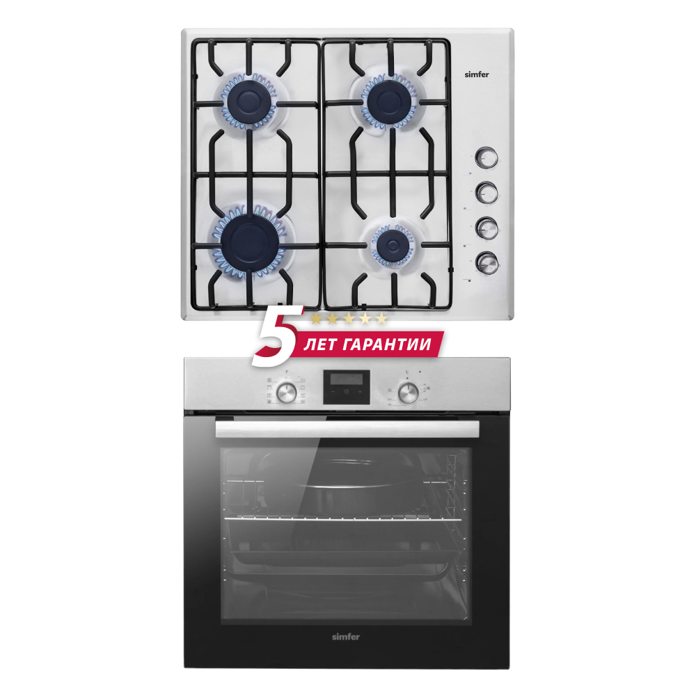 Изображение товара Комплект встраиваемой бытовой техники Simfer S68M412 газовая панель схема серый