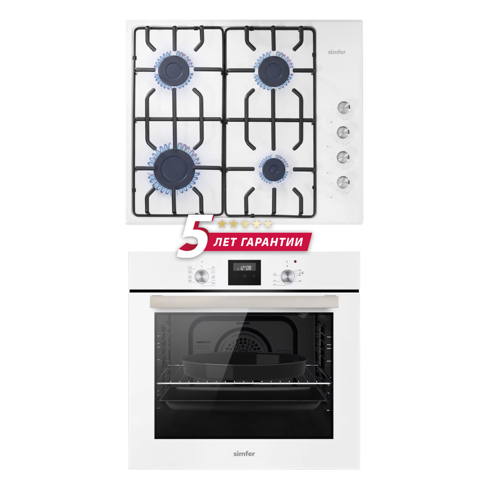 Изображение товара Комплект встраиваемой техники Simfer S69W412 газовая панель и электрический духовой шкаф