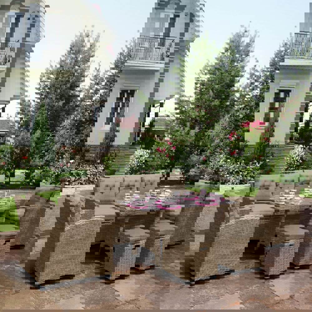 Изображение товара Садовая мебель для отдыха Афина мебель AFM-310 искусственный ротанг серый:стол, диван, 2 кресла, 2 пуфа