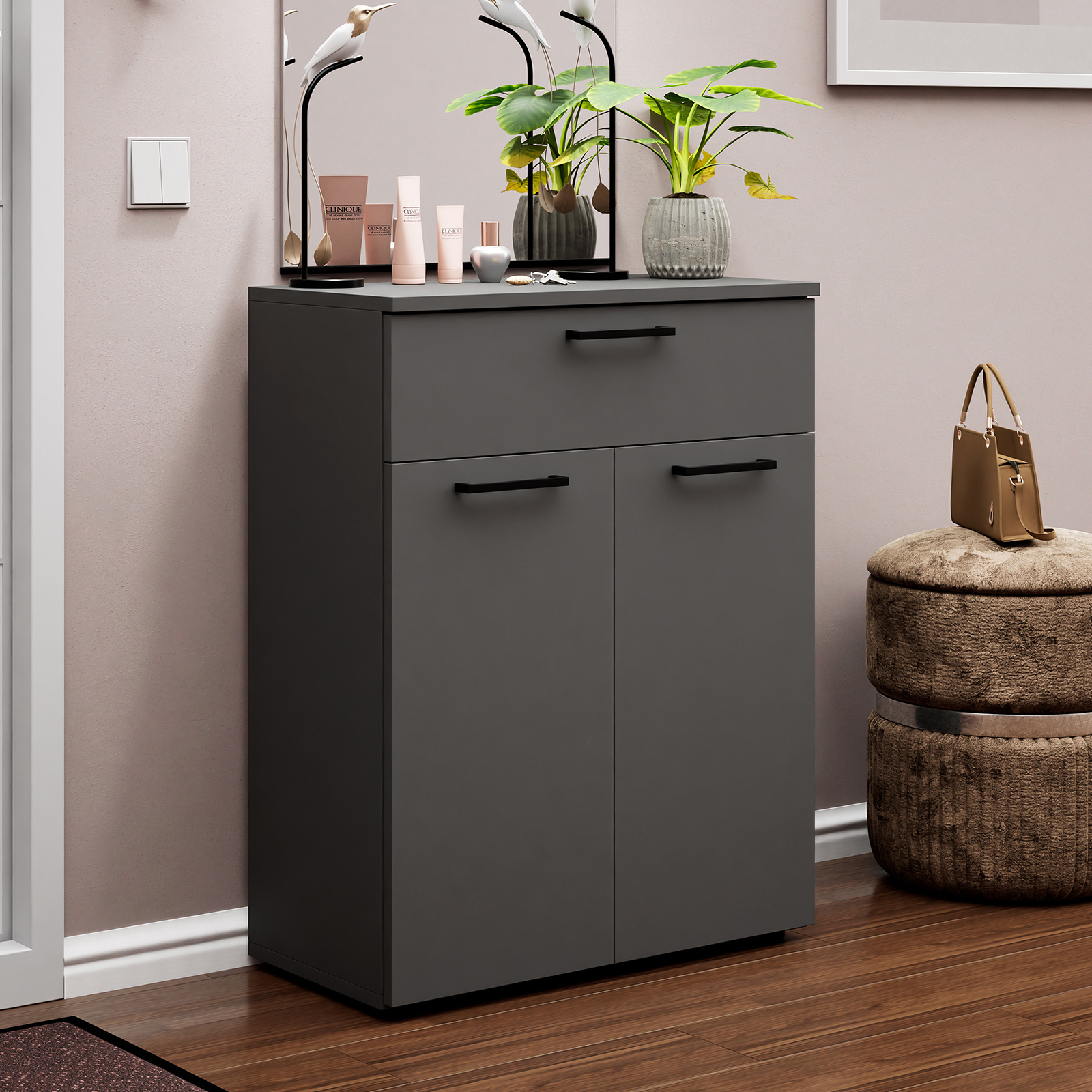 Изображение товара Комод Letta Веста Lite 1 ящик 60x78x29 см серый графит ламинированное ЛДСП