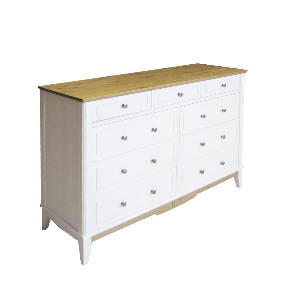 Изображение товара Комод Дом Мебели К.392.02 9 ящиков бело-антик массив сосны