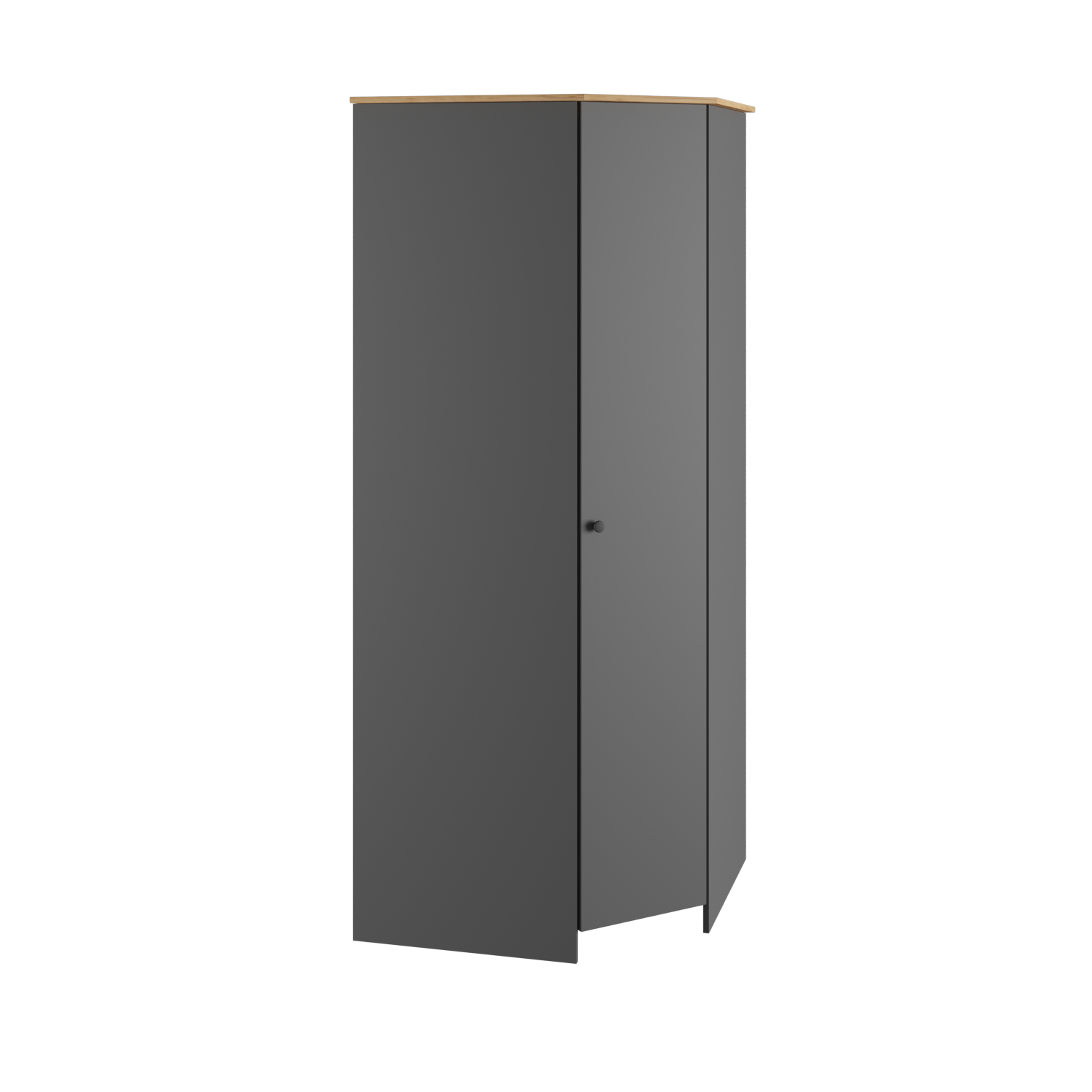 Изображение товара Шкаф угловой Альбина 93x210x93 см ЛДСП цвет графит/дуб крафт золотой