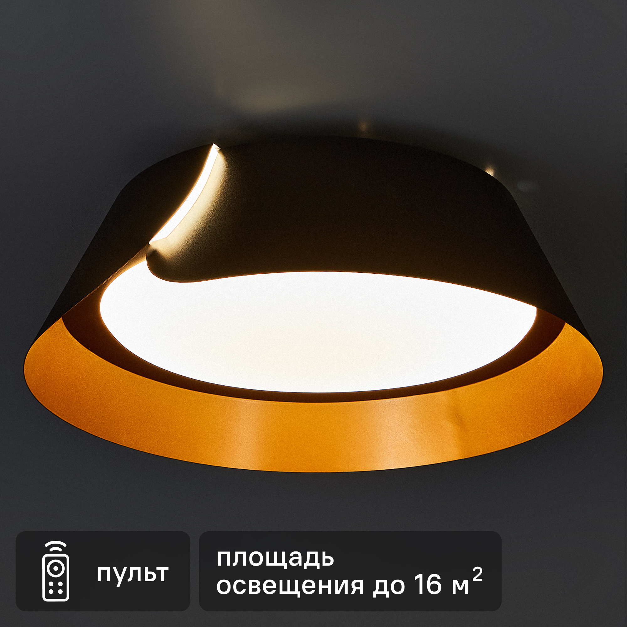 Изображение товара Люстра потолочная светодиодная Portal FR6092CL-L72GB черный золото современные стили