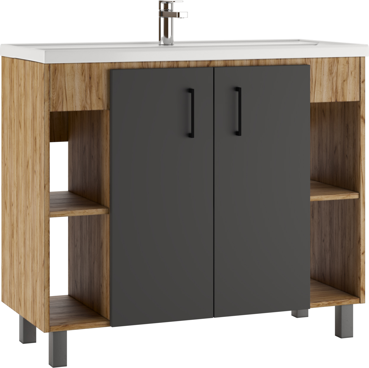 Изображение товара Тумба под раковину Домино Craft Графит матовый DCr2205T 100