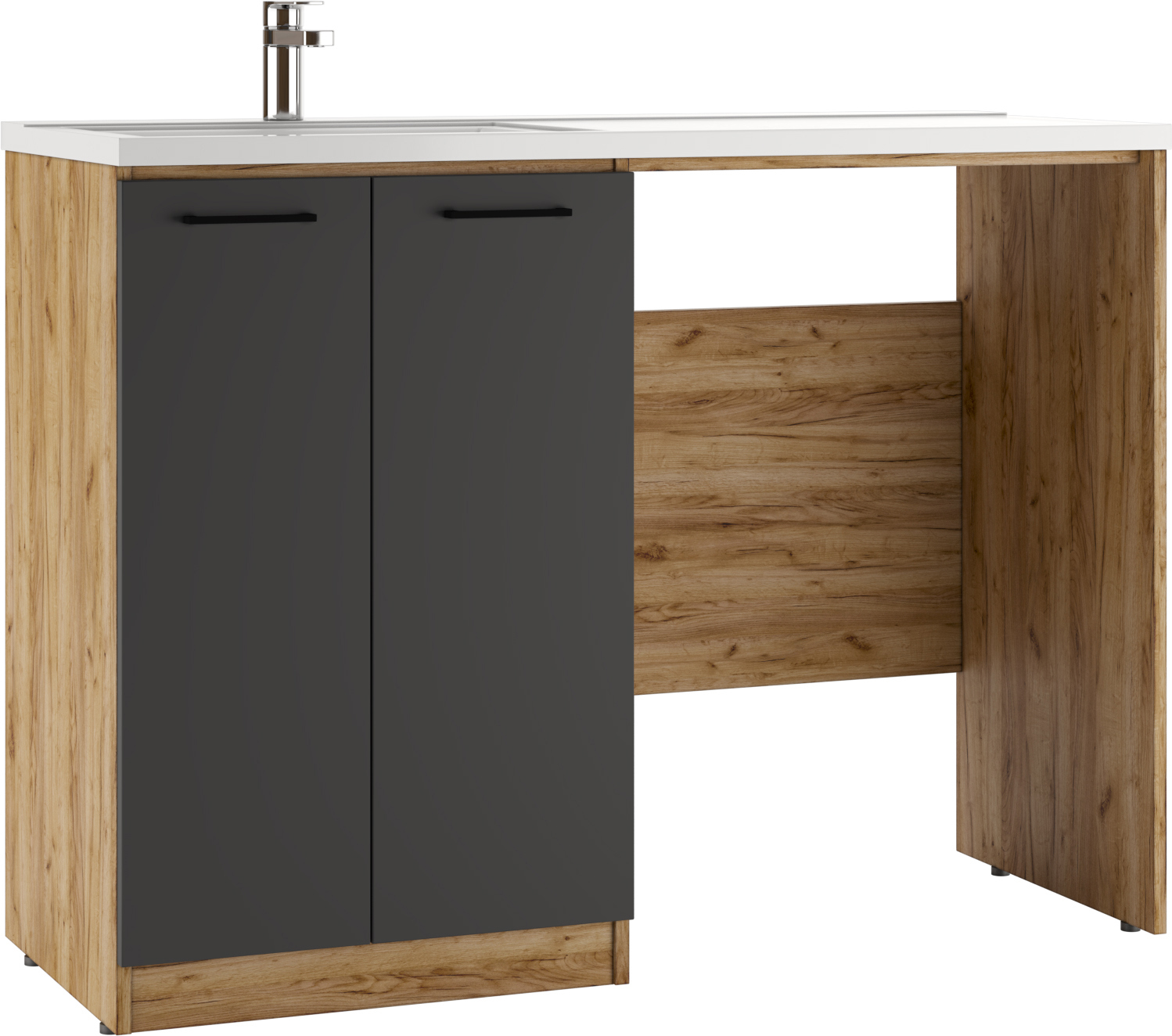 Изображение товара Тумба под раковину Домино Craft Графит матовый DCr2214T 120