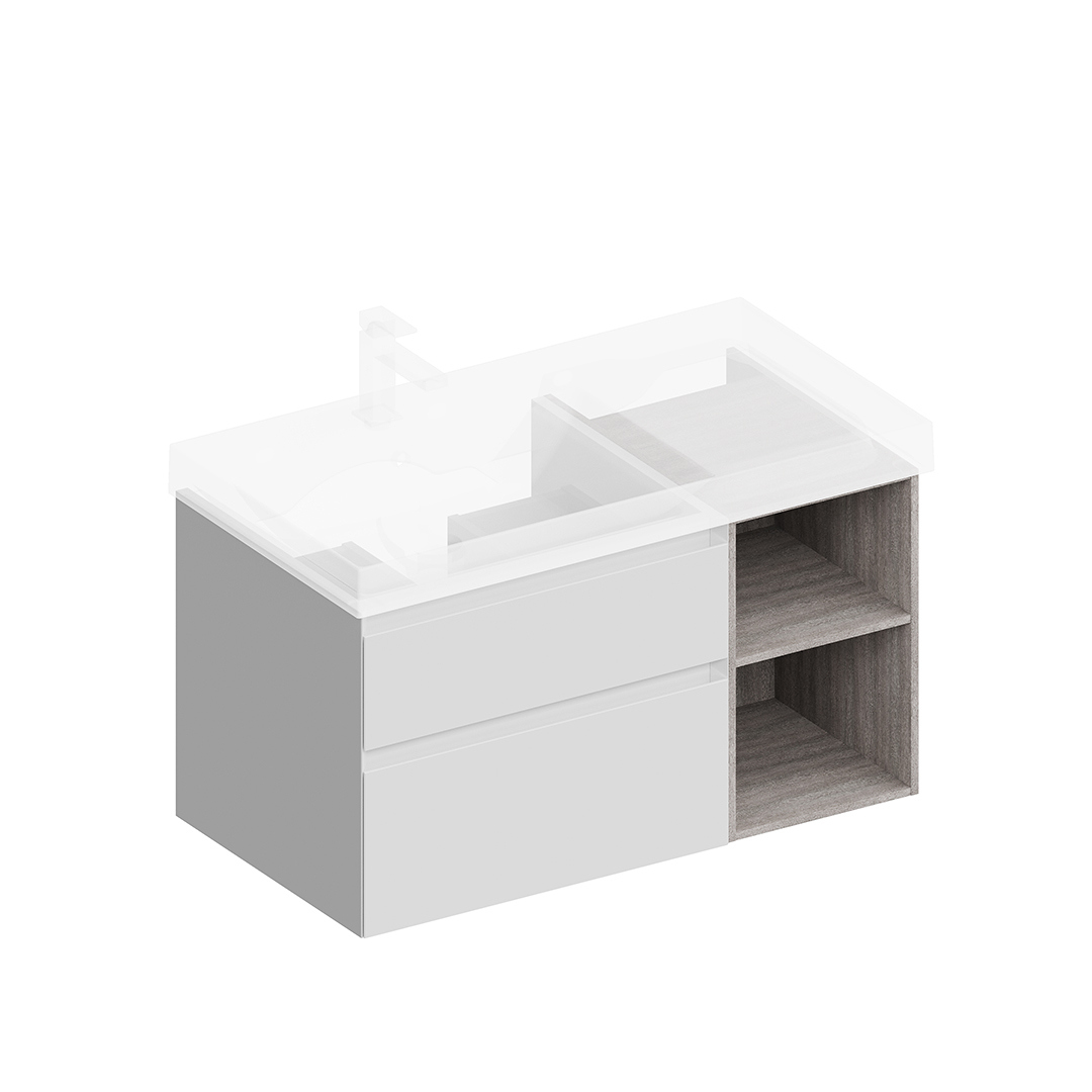 Изображение товара Тумба Kerama Marazzi CUBO CUB.90Lh\WHT.M подвесная 90